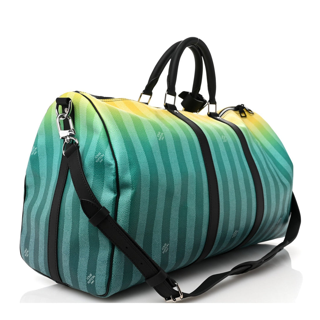 Damier Striped Keepall Bandouliere 50 Gradient Green