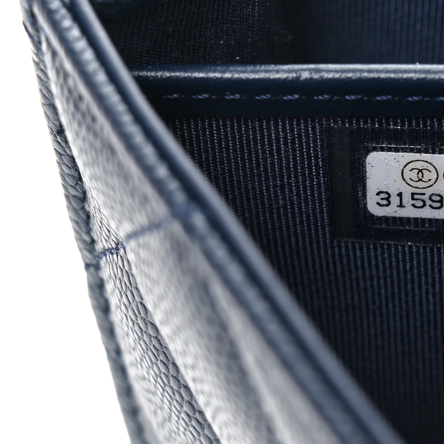 Caviar Quilted Large Gusset Flap Wallet Navy