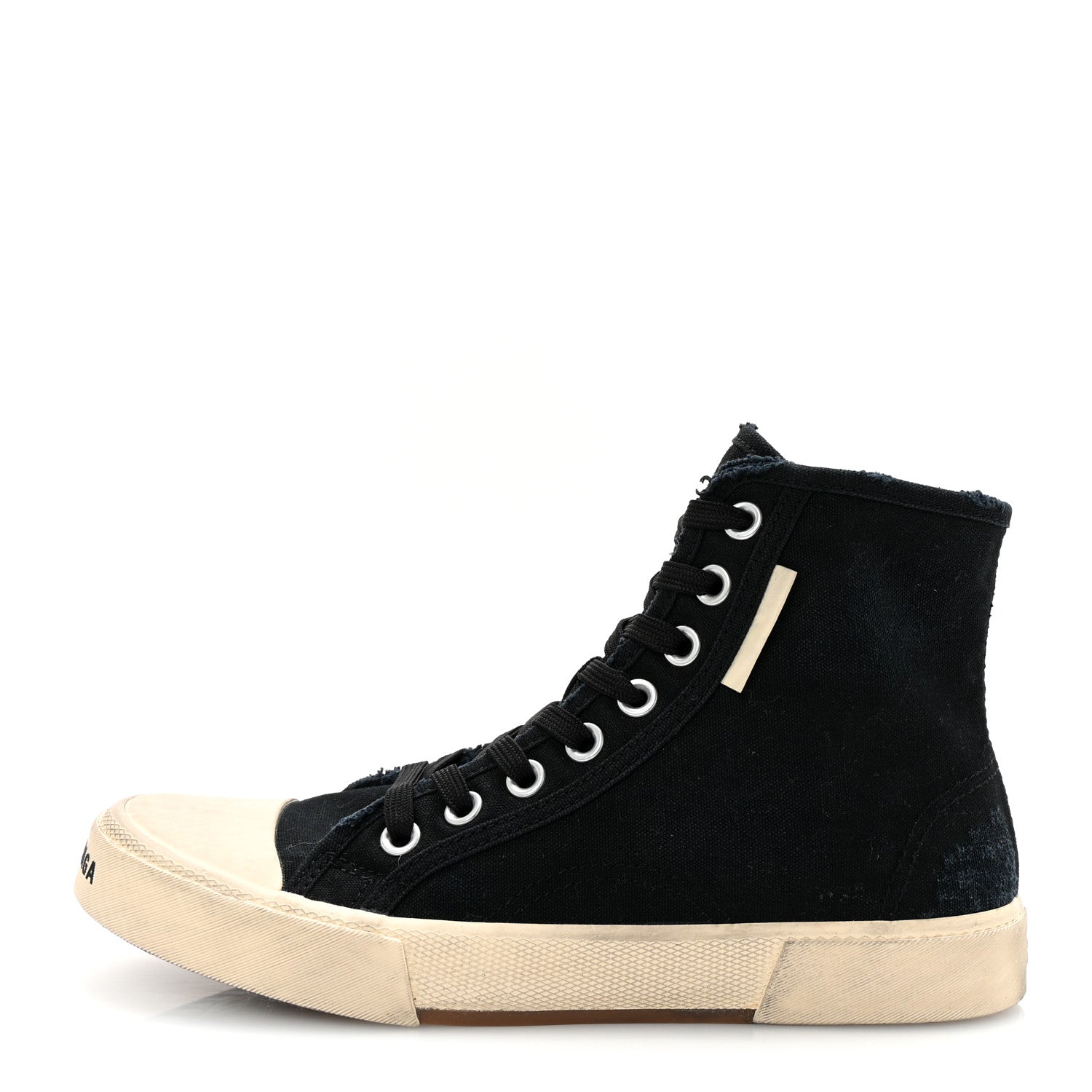 Canvas Distressed Mens Paris High Top Sneakers 38 Black