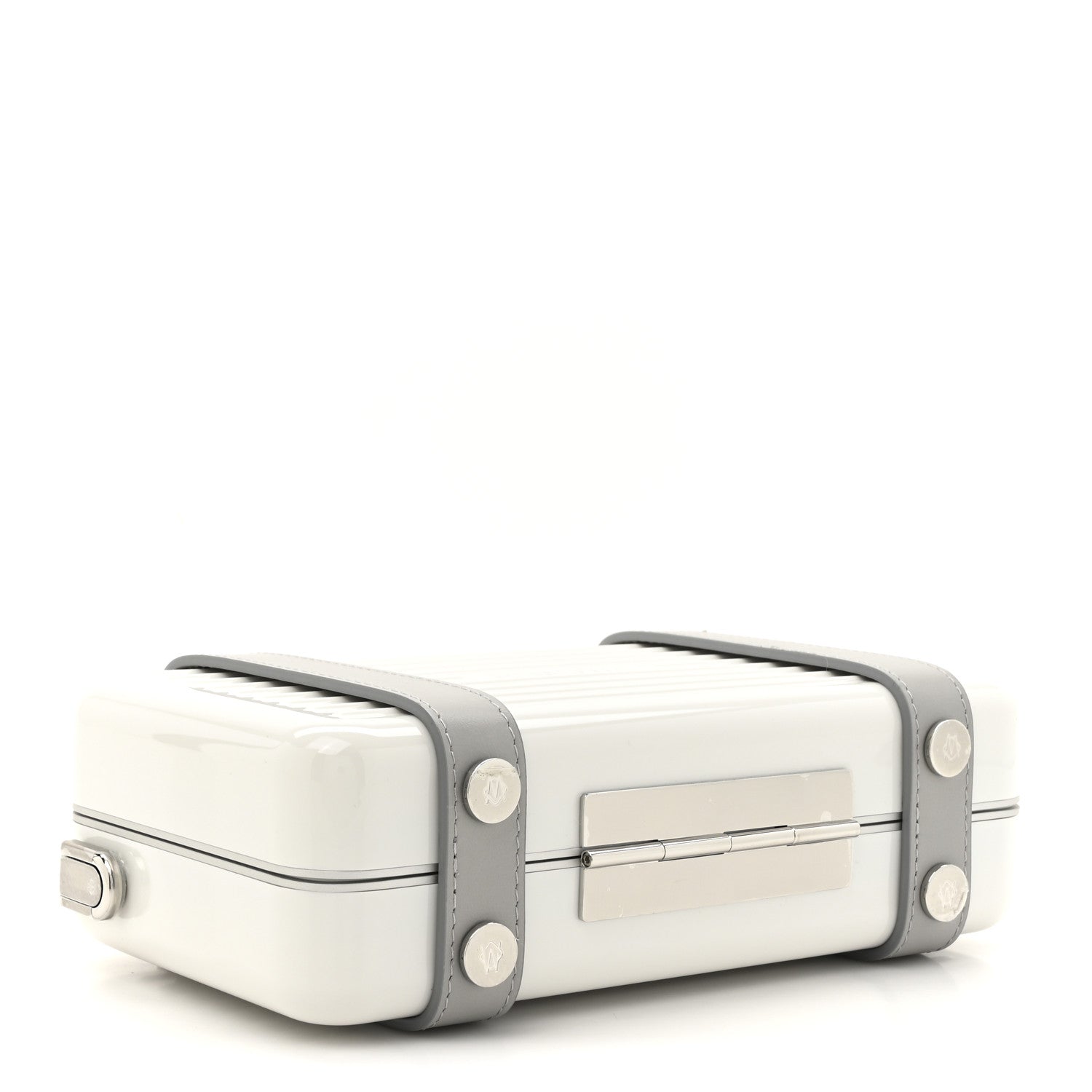 Gloss Polycarbonate Personal Cross-Body Bag White Grey
