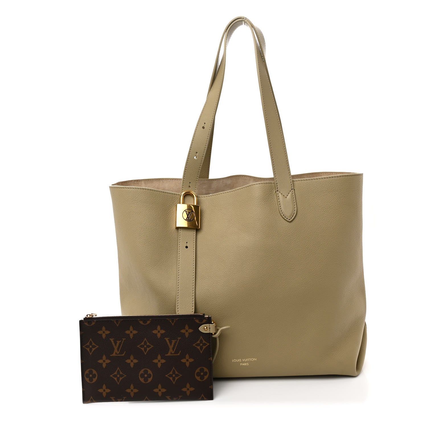 Grained Calfskin Low Key Cabas MM Clay