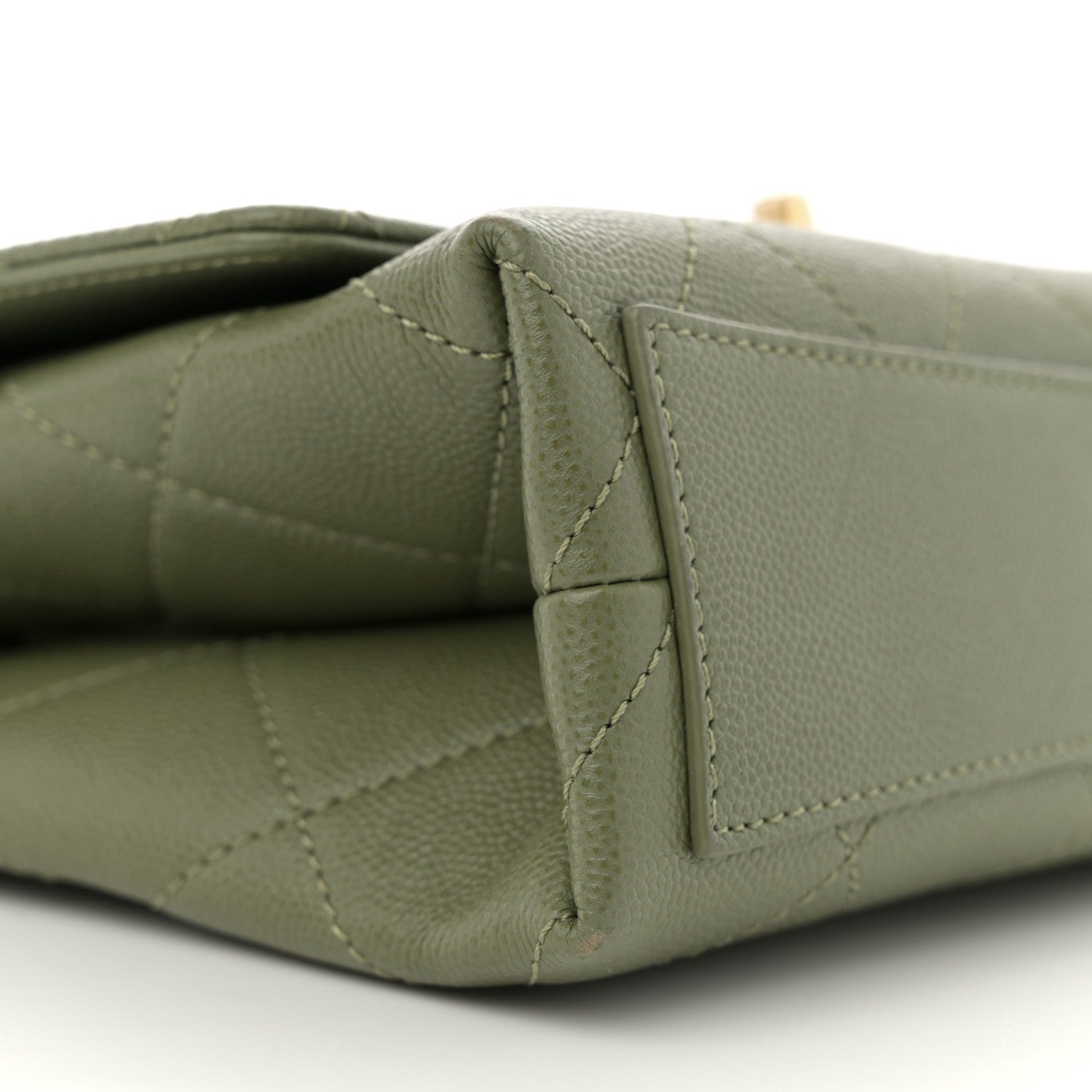 Caviar Quilted Mini Bracelet On Chain Flap Green