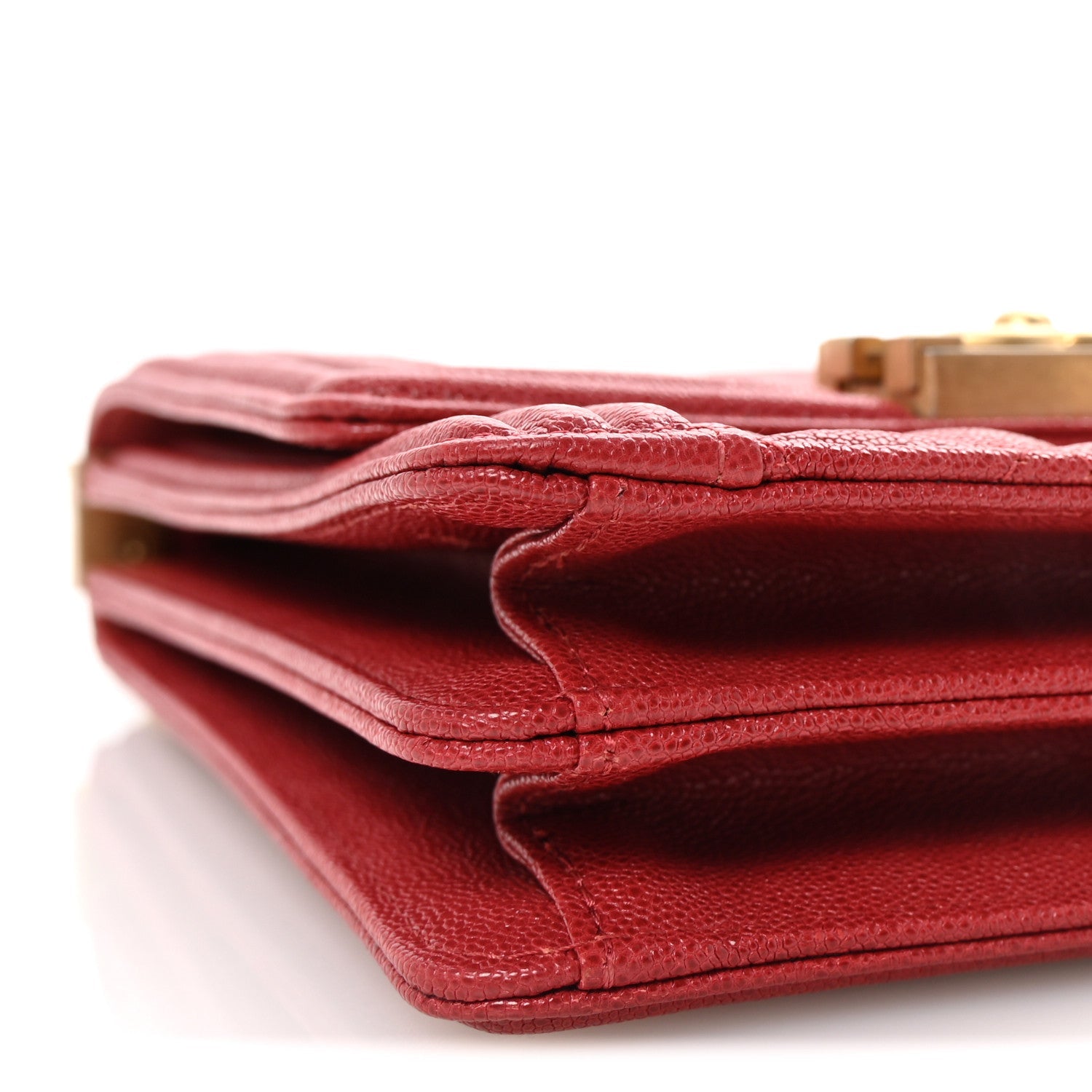 Caviar Quilted North South Boy Flap Red