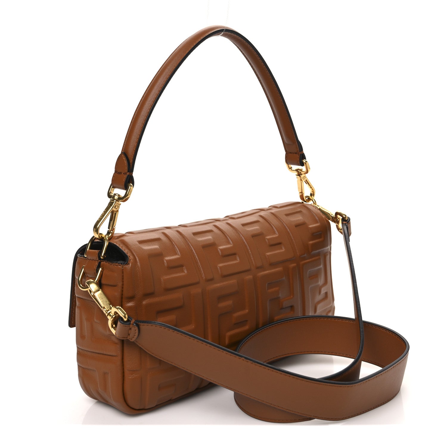Nappa FF 1974 Embossed Baguette Brandy