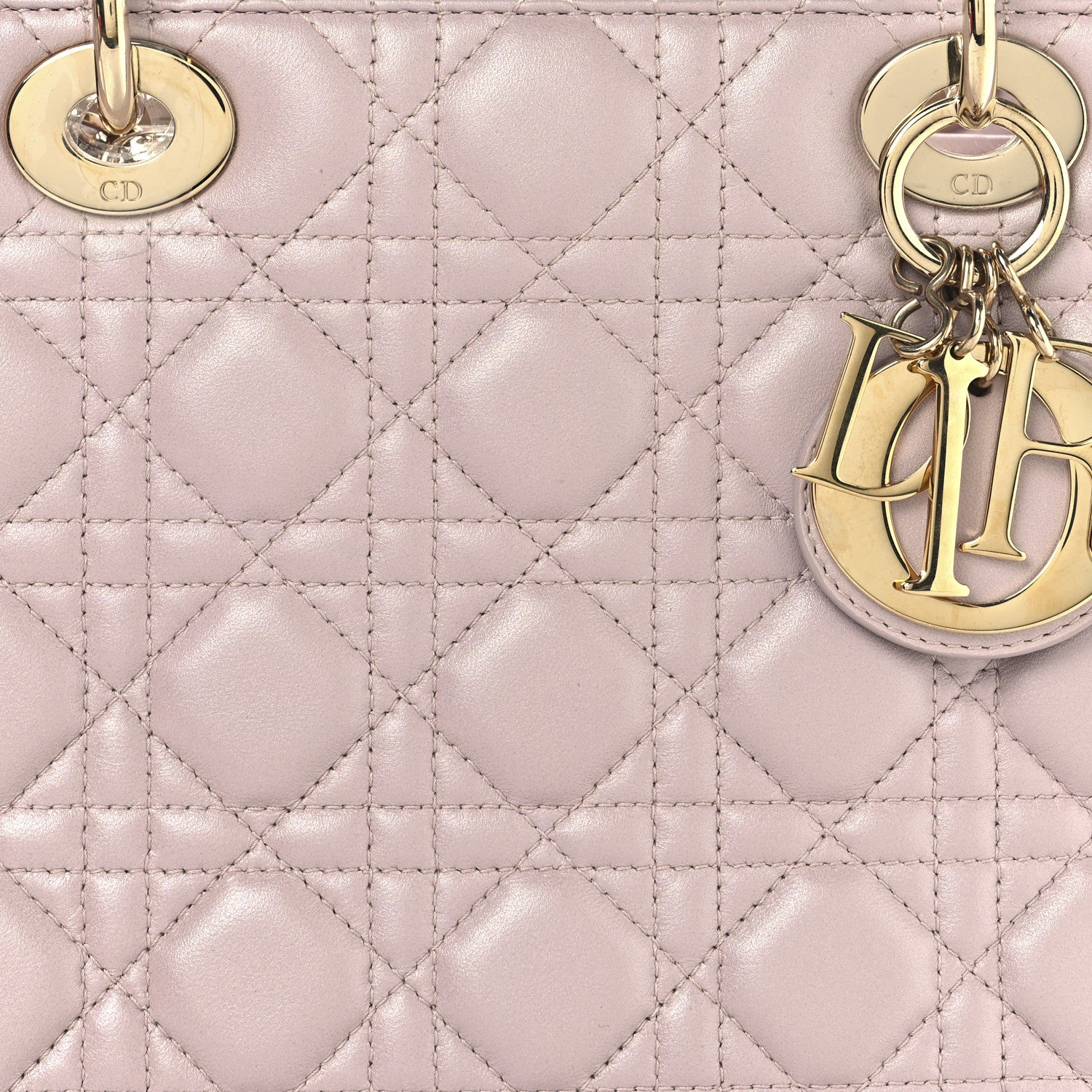 Pearly Lambskin Cannage Medium Lady Dior Lotus