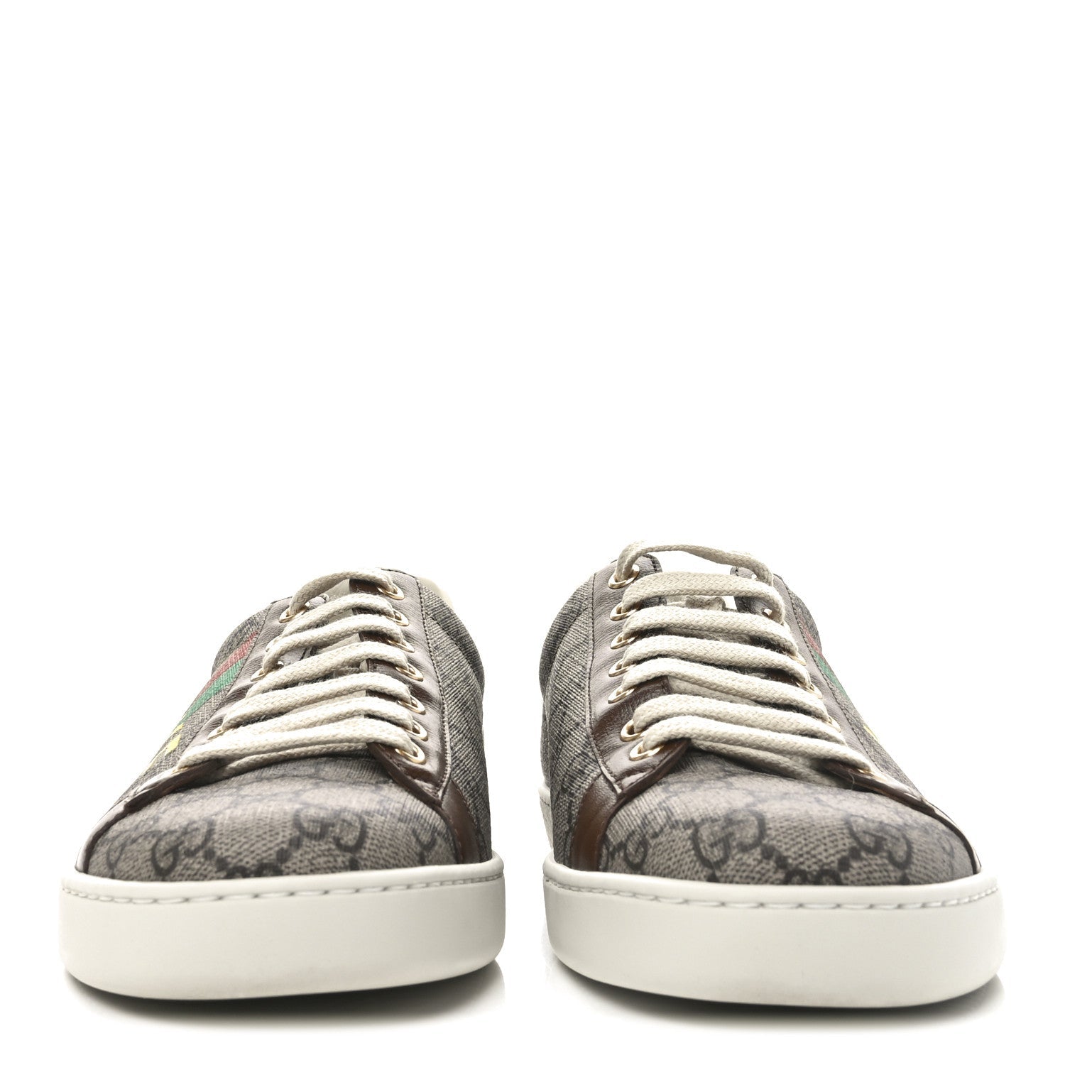 GG Supreme Monogram Fake/Not Mens Ace Sneakers 8 Beige New Shamarock Brown Sugar