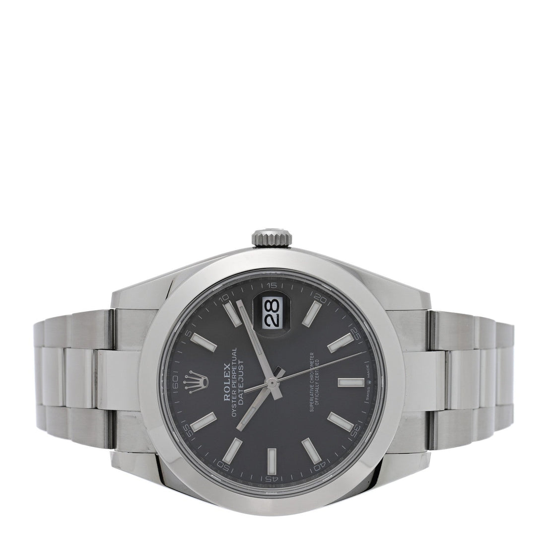 Stainless Steel 41mm Oyster Perpetual Datejust Watch Slate 126300