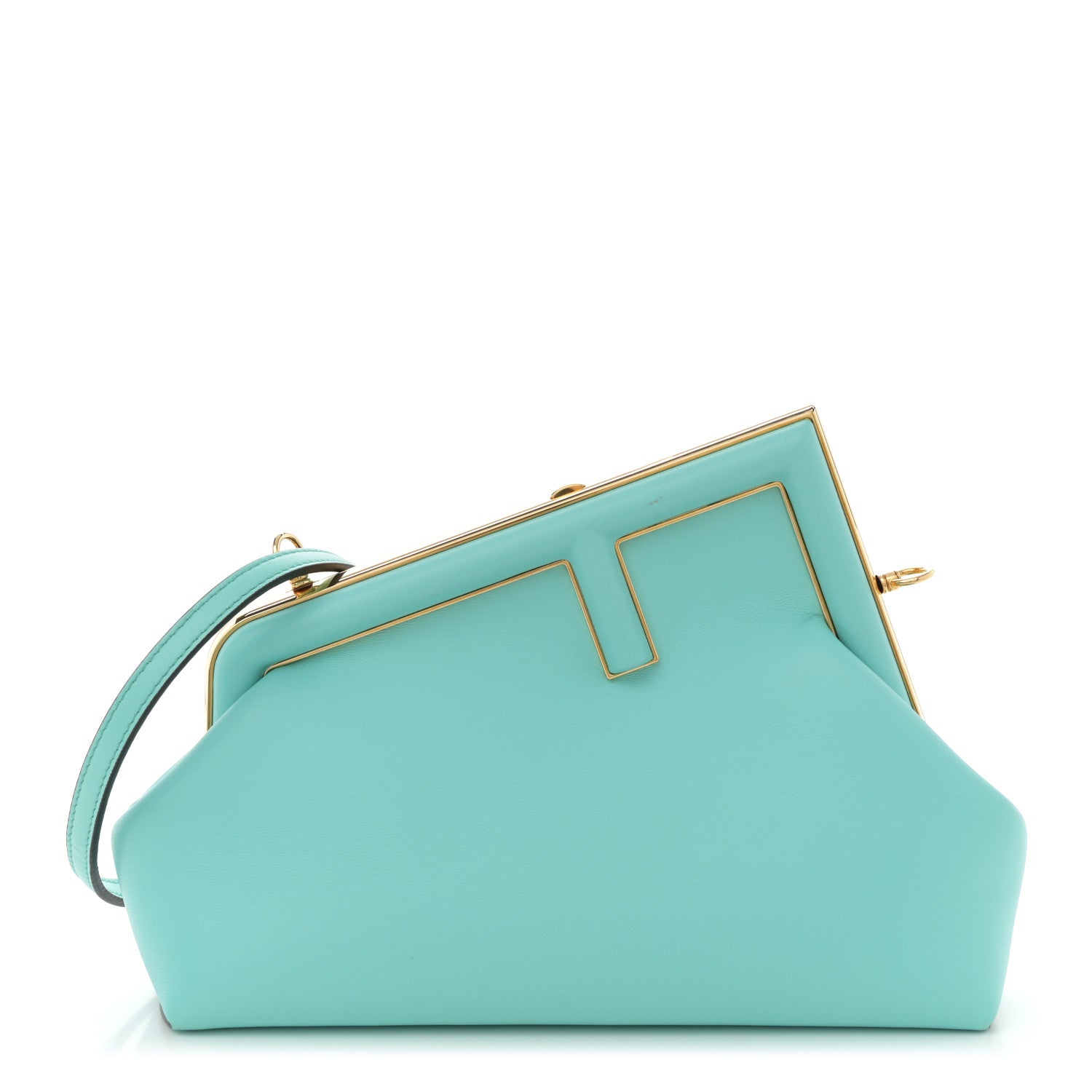 Shiny Nappa Small Fendi First Spring Turquoise