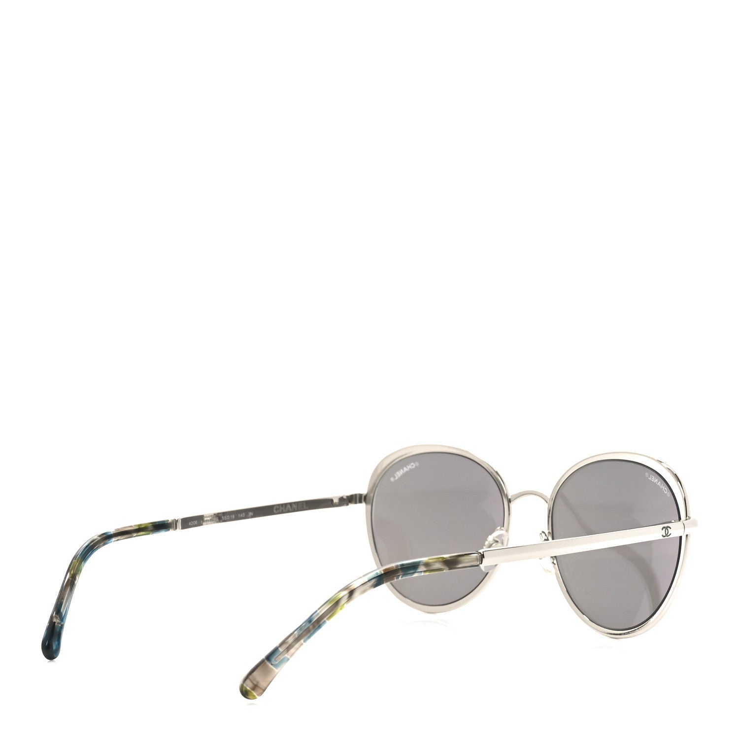 Round Spring Sunglasses 4206 Silver