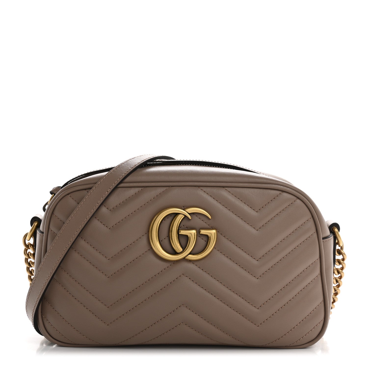 Calfskin Matelasse Small GG Marmont Chain Shoulder Bag Porcelain Rose