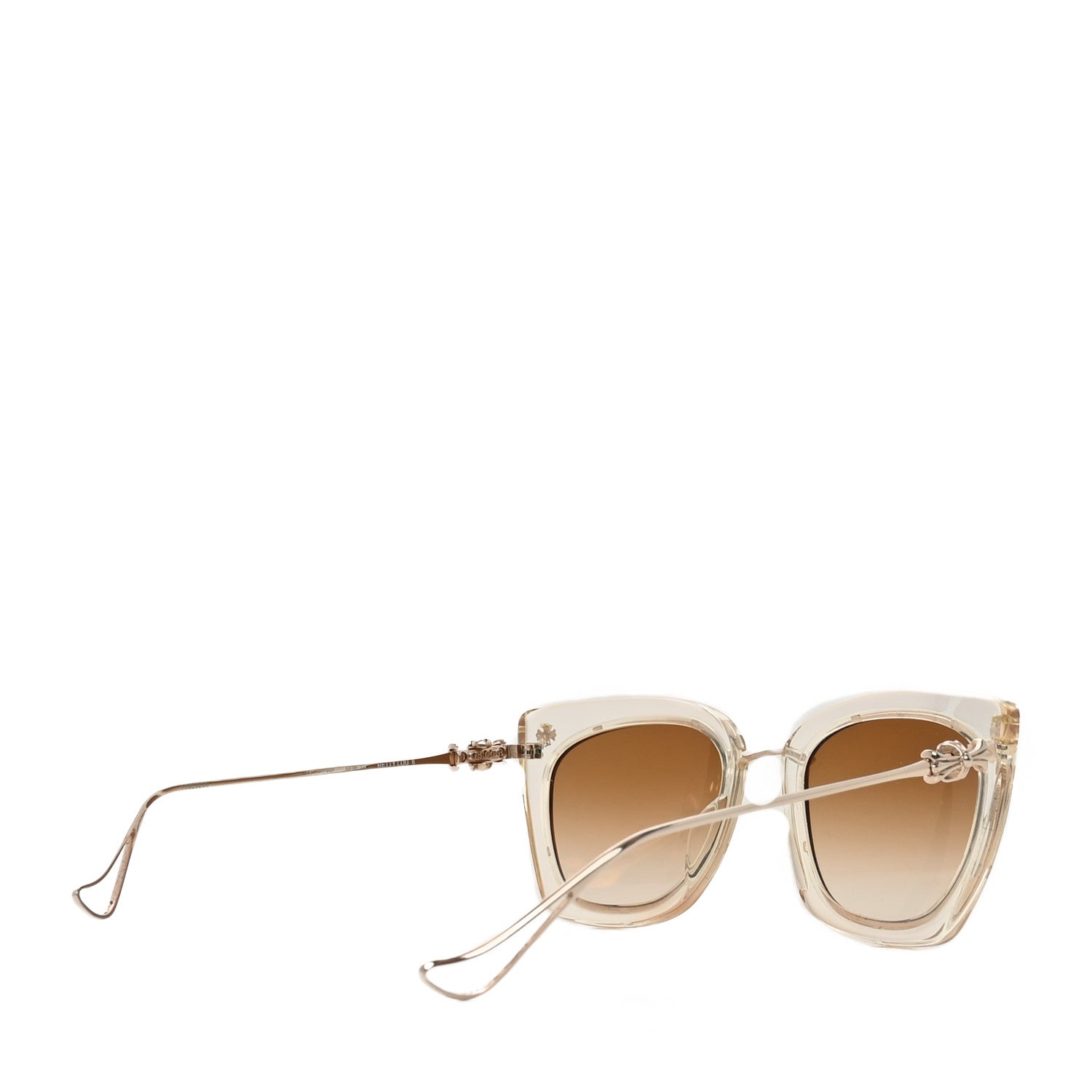 Metal Transparent Acetate Betty Lou II Sunglasses Clear Gold