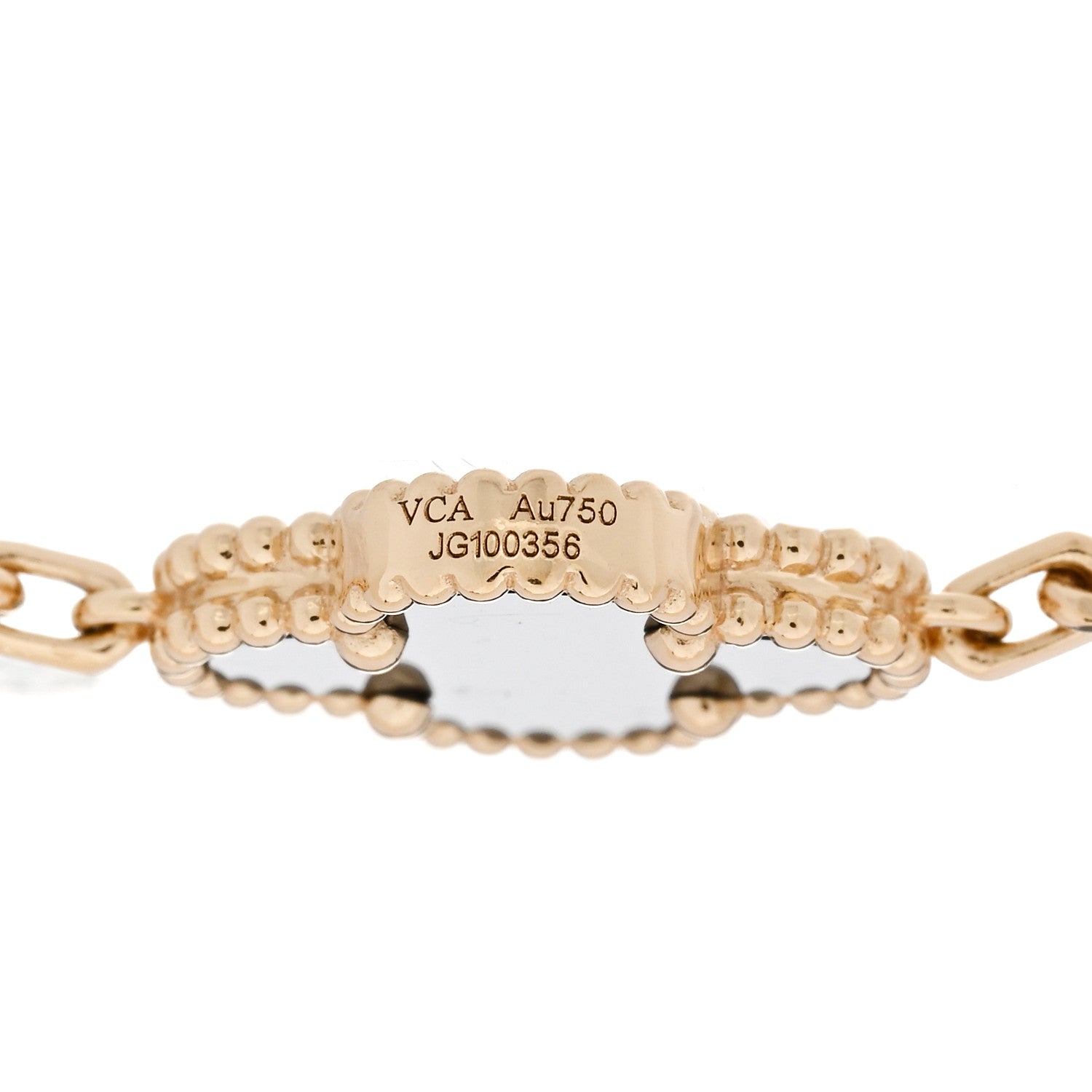 18K Yellow Gold Black Onyx 5 Motifs Vintage Alhambra Bracelet