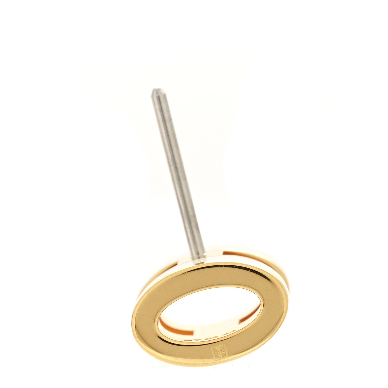 Gold Lacquered Mini Pop H Earrings White