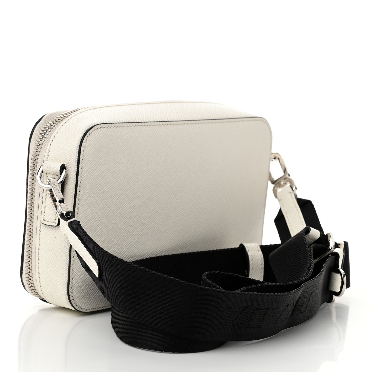 Saffiano Travel Small Brique Crossbody Bag White