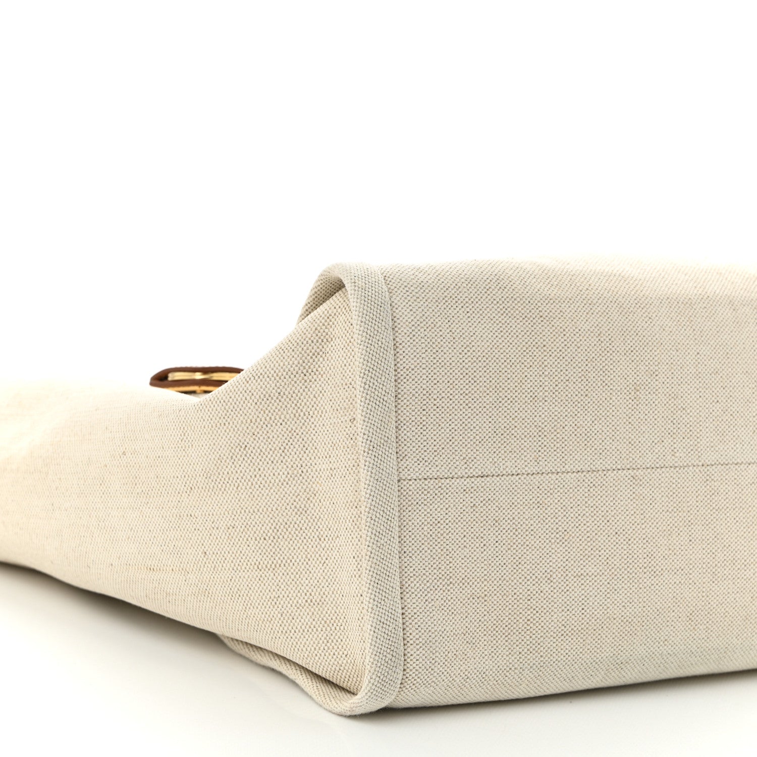 Linen Vitello Large Logo Tote Natural