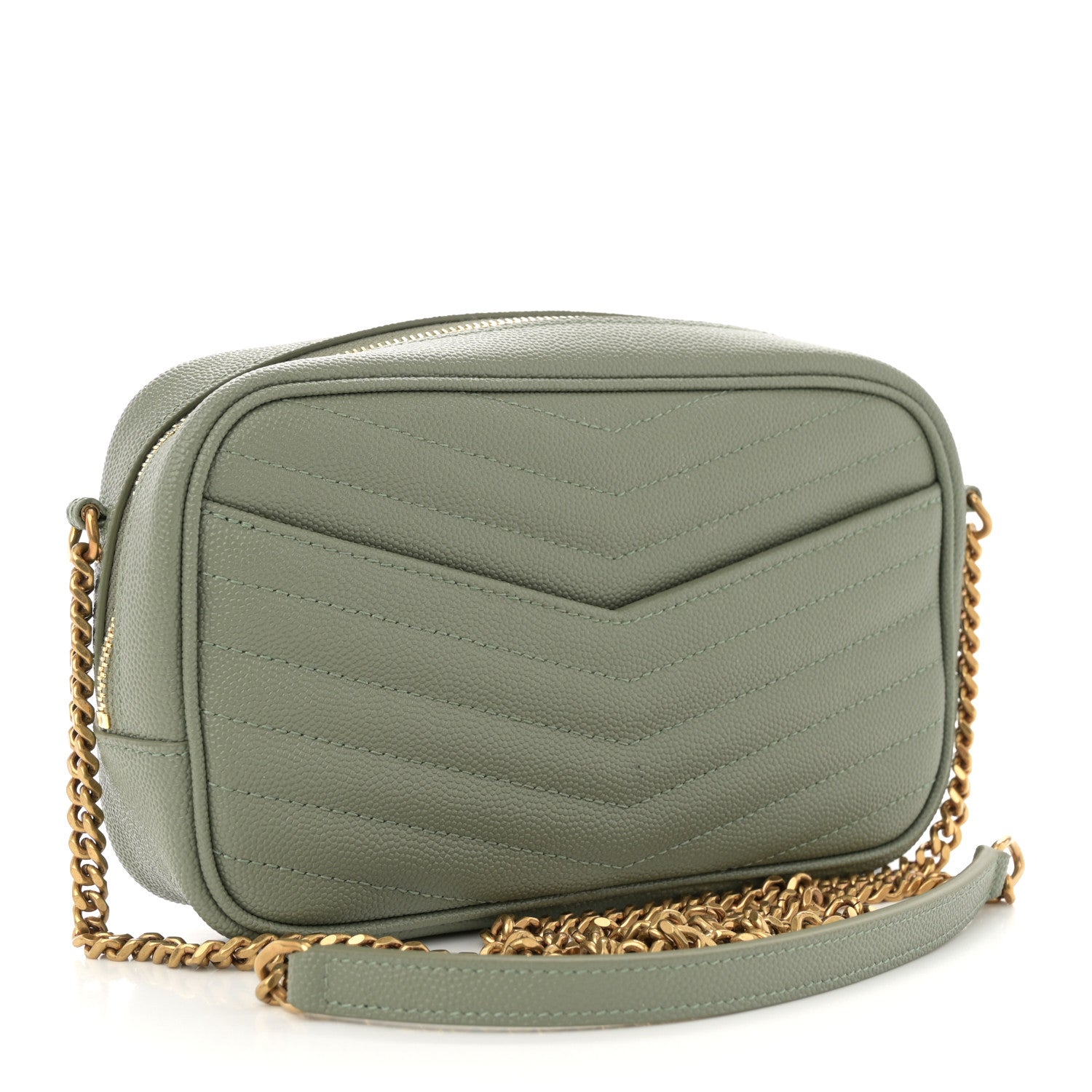 Grain De Poudre Matelasse Monogram Mini Lou Camera Bag Light Sage