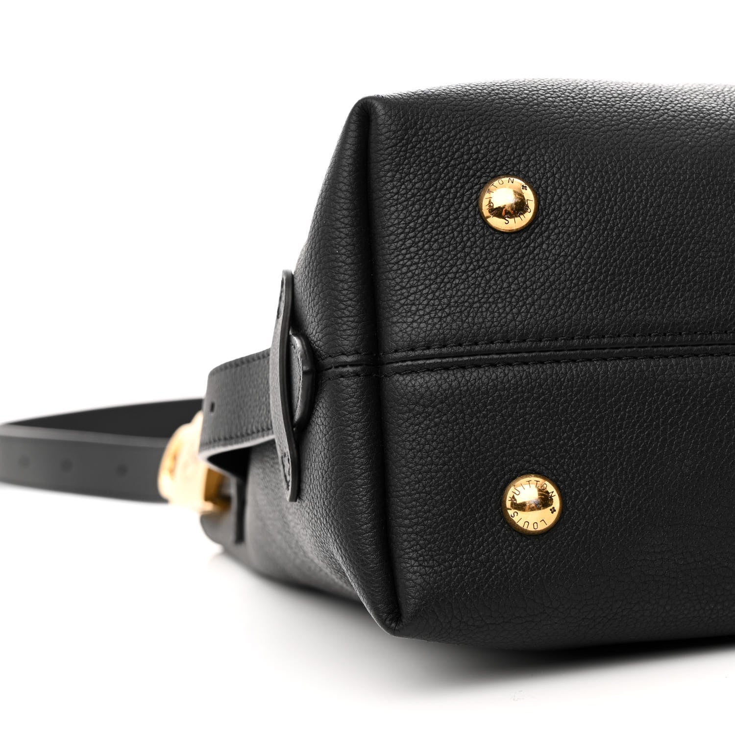 Grained Calfskin Low Key Hobo PM Black