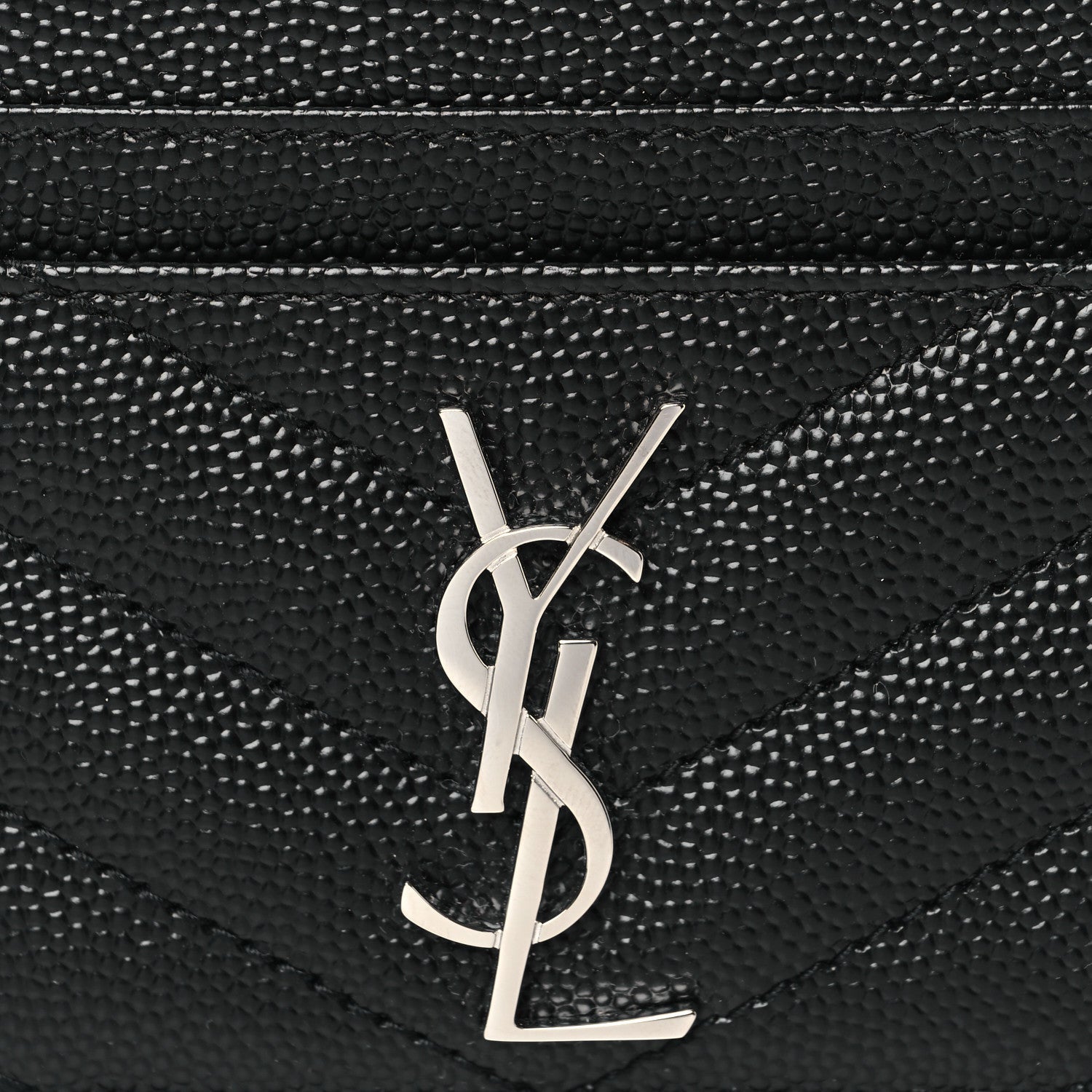 Grain De Poudre Matelasse Chevron Credit Card Case Black