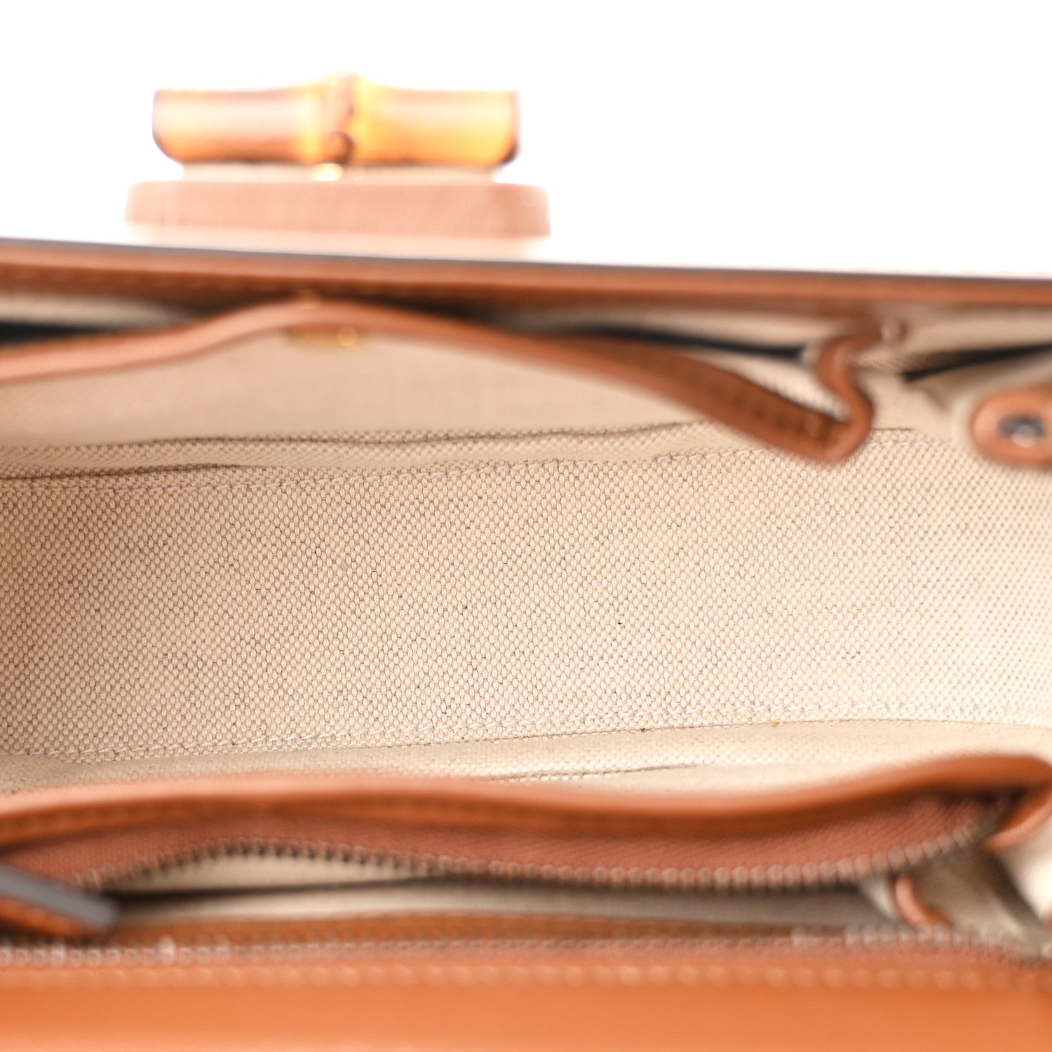 Boarded Dyana Lux Calfskin Web Small Bamboo 1947 Top Handle Bag Brown