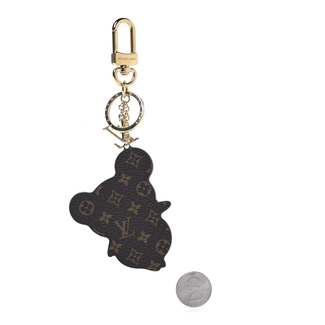 LV x TM Cowhide Monogram Superflat Panda Key Ring Bag Charm Multicolor