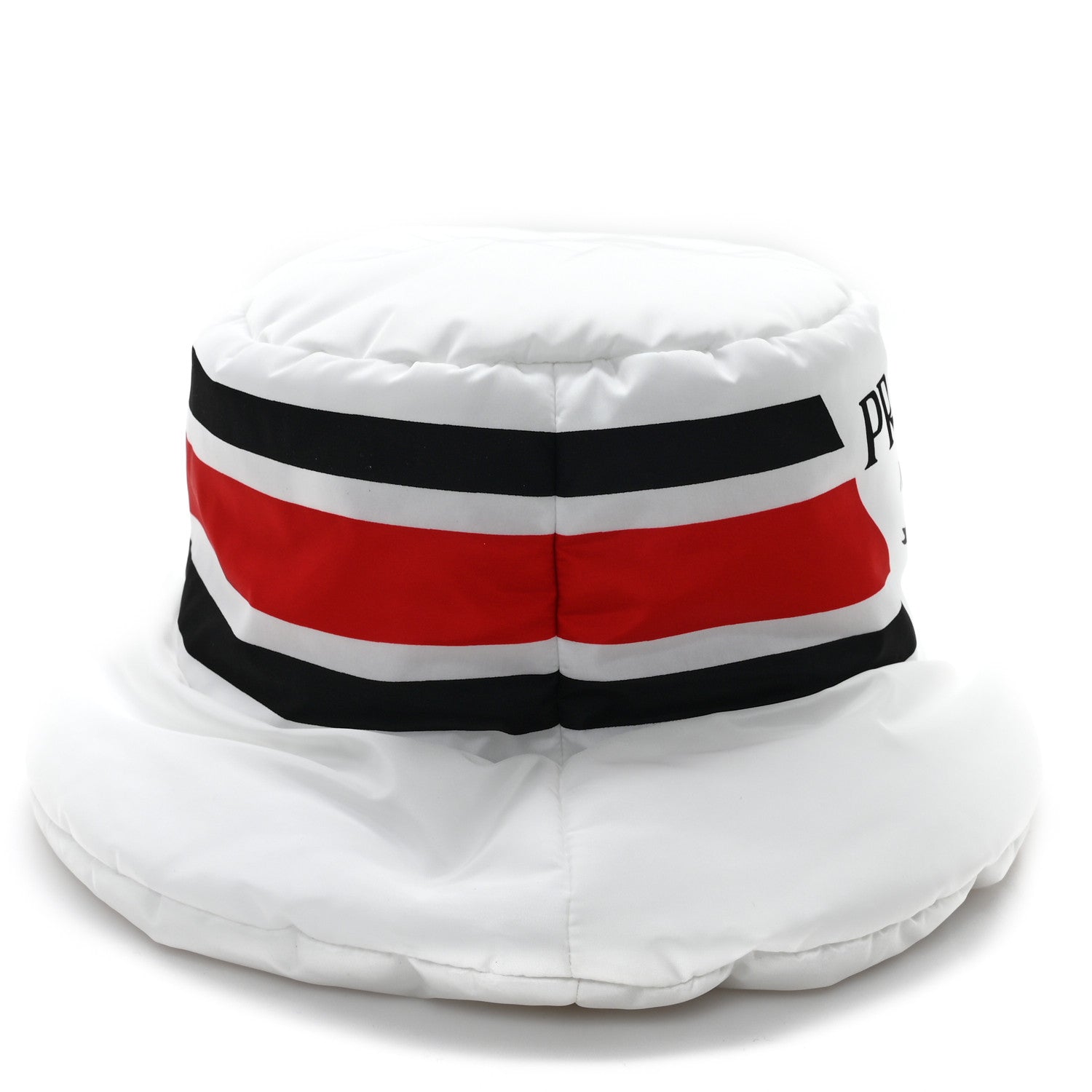 Re-Nylon Triangle Logo Padded Mens Bucket Hat L White Rosso