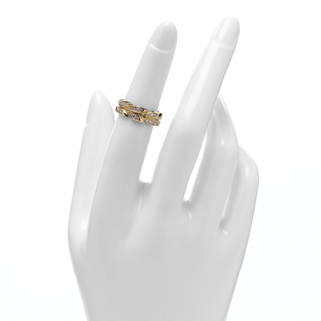 18K Yellow Gold Diamond Victoria Vine Band Ring 49 5