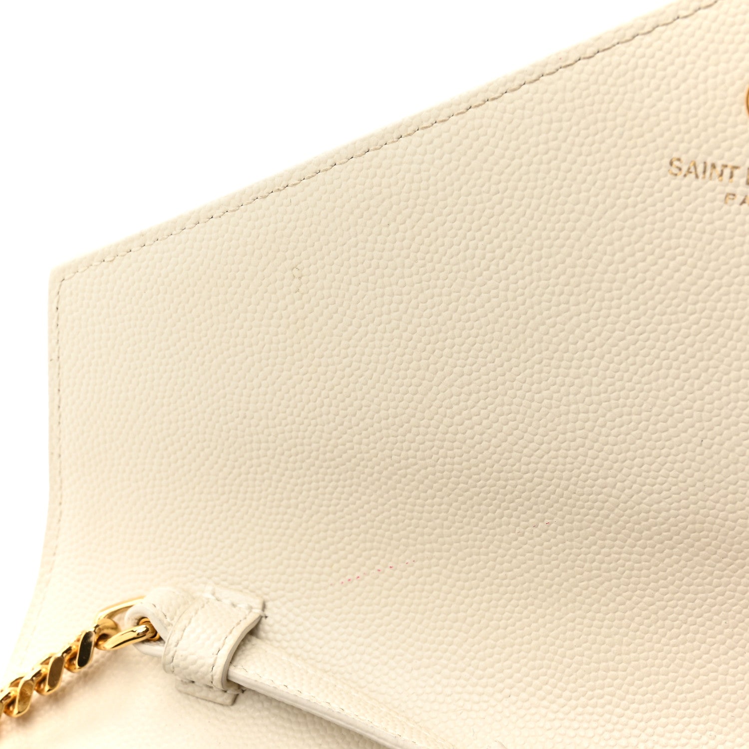 Grain De Poudre Matelasse Chevron Monogram Chain Wallet Crema Soft