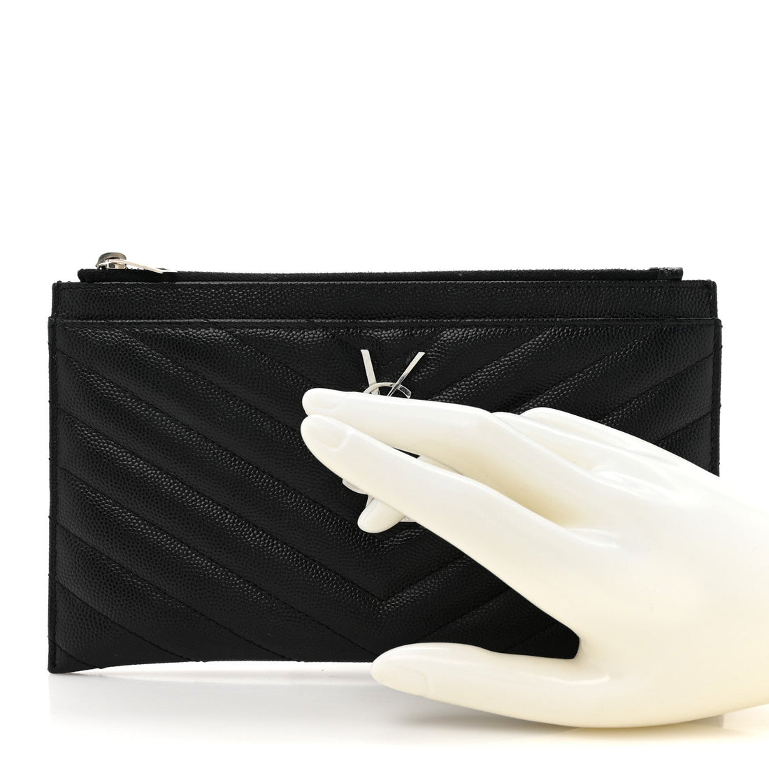 Grain De Poudre Chevron Monogram Bill Pouch Black