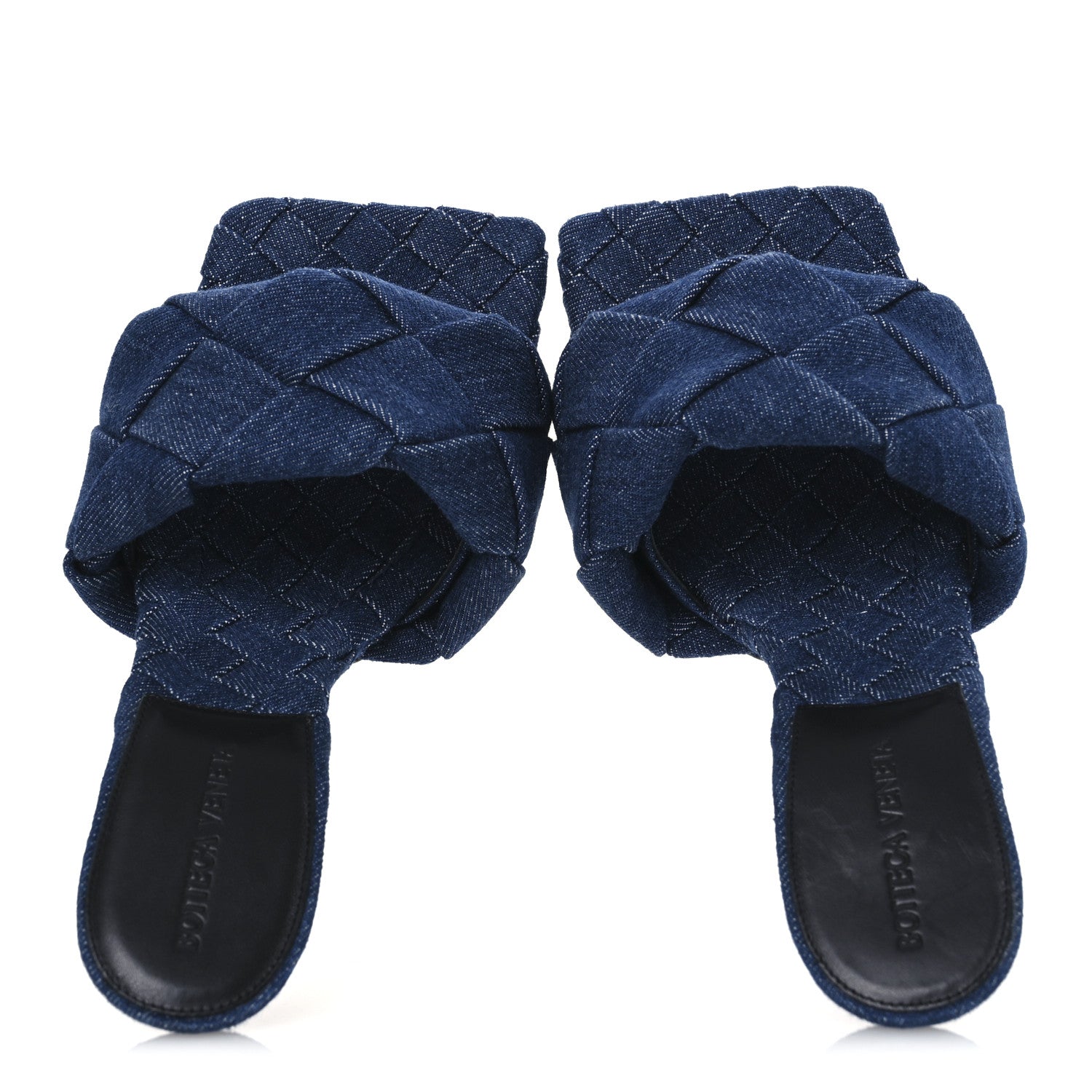 Denim Intrecciato Lido Mule 90 Sandals 39.5 Indigo