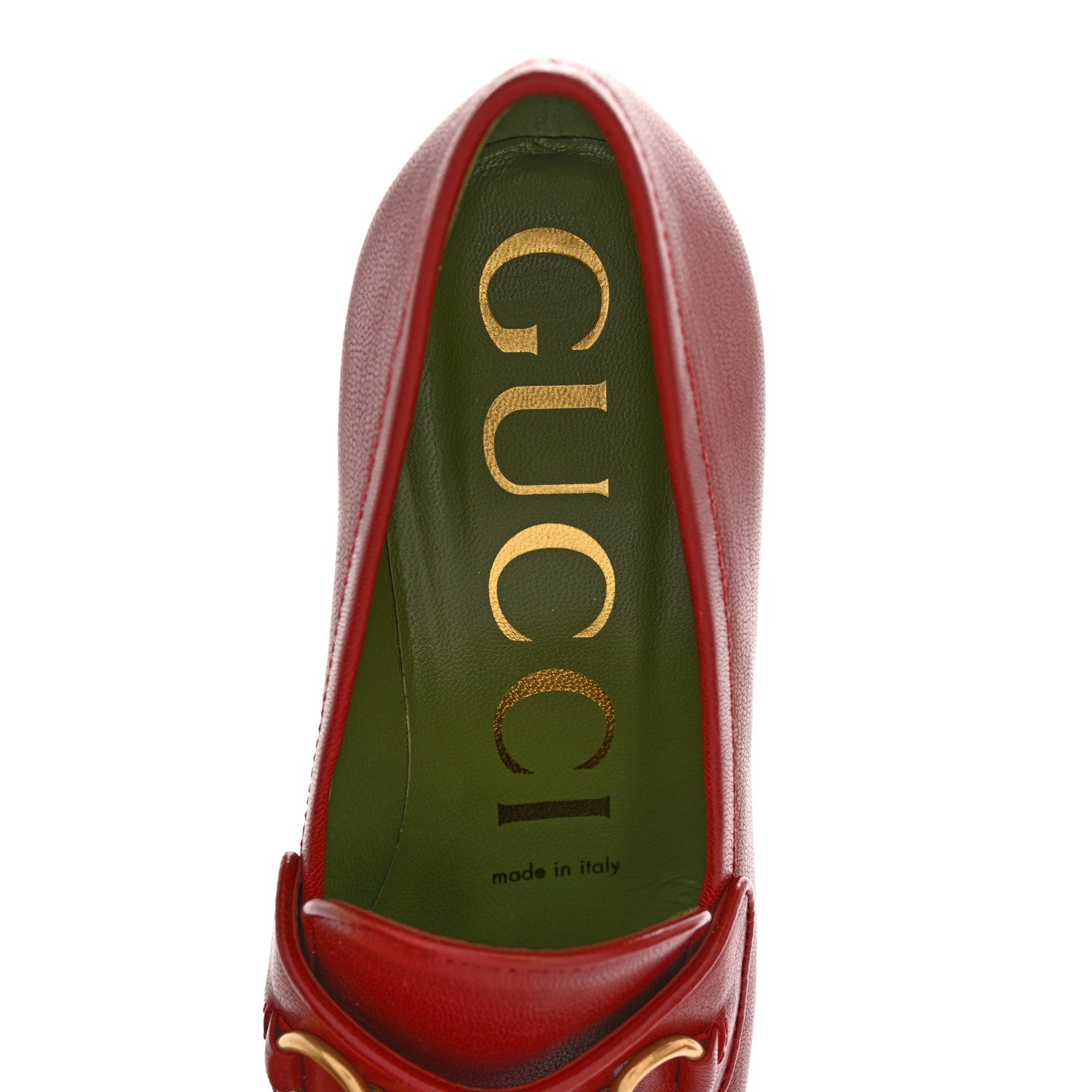 Goatskin Houdan Mid Heel Platform Loafers 35.5 Hibiscus Red