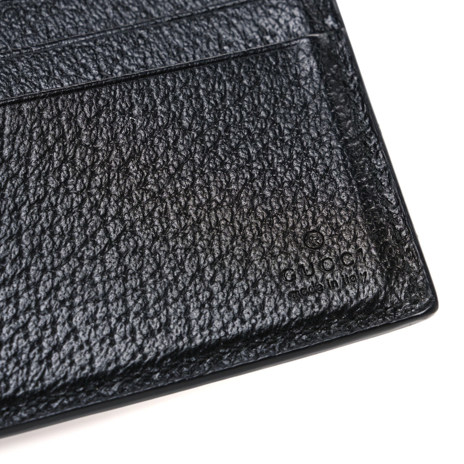 Calfskin Bee Bi-Fold Wallet Black