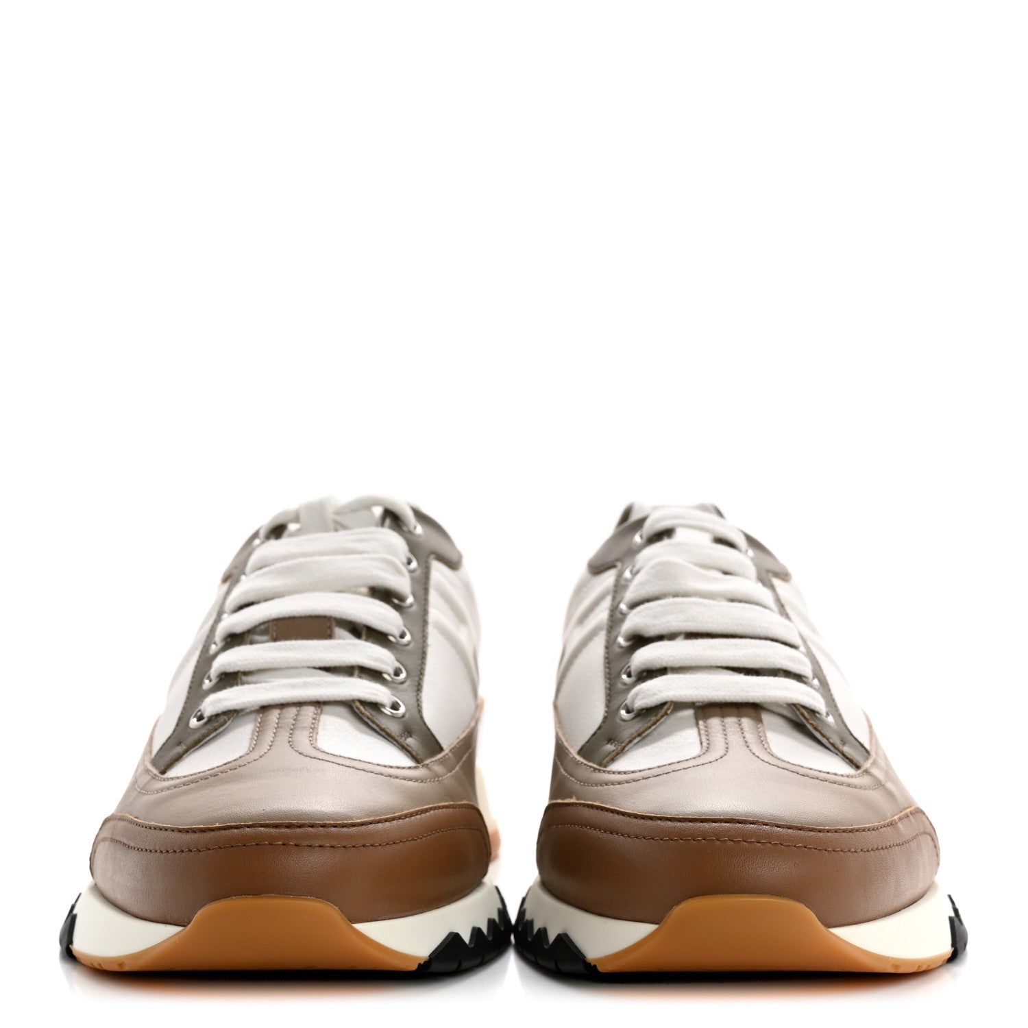 Calfskin Suede Mens Trail Sneakers 42 Beige Glaise Multicolor