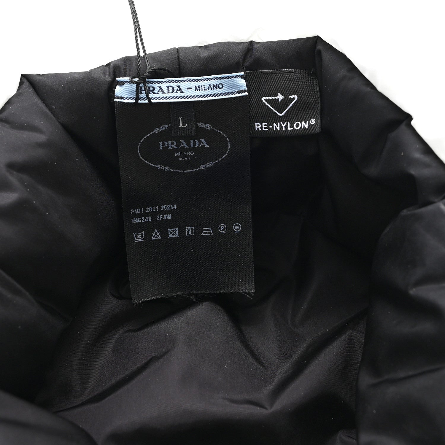 Re-Nylon Triangle Logo Padded Mens Bucket Hat L White Rosso