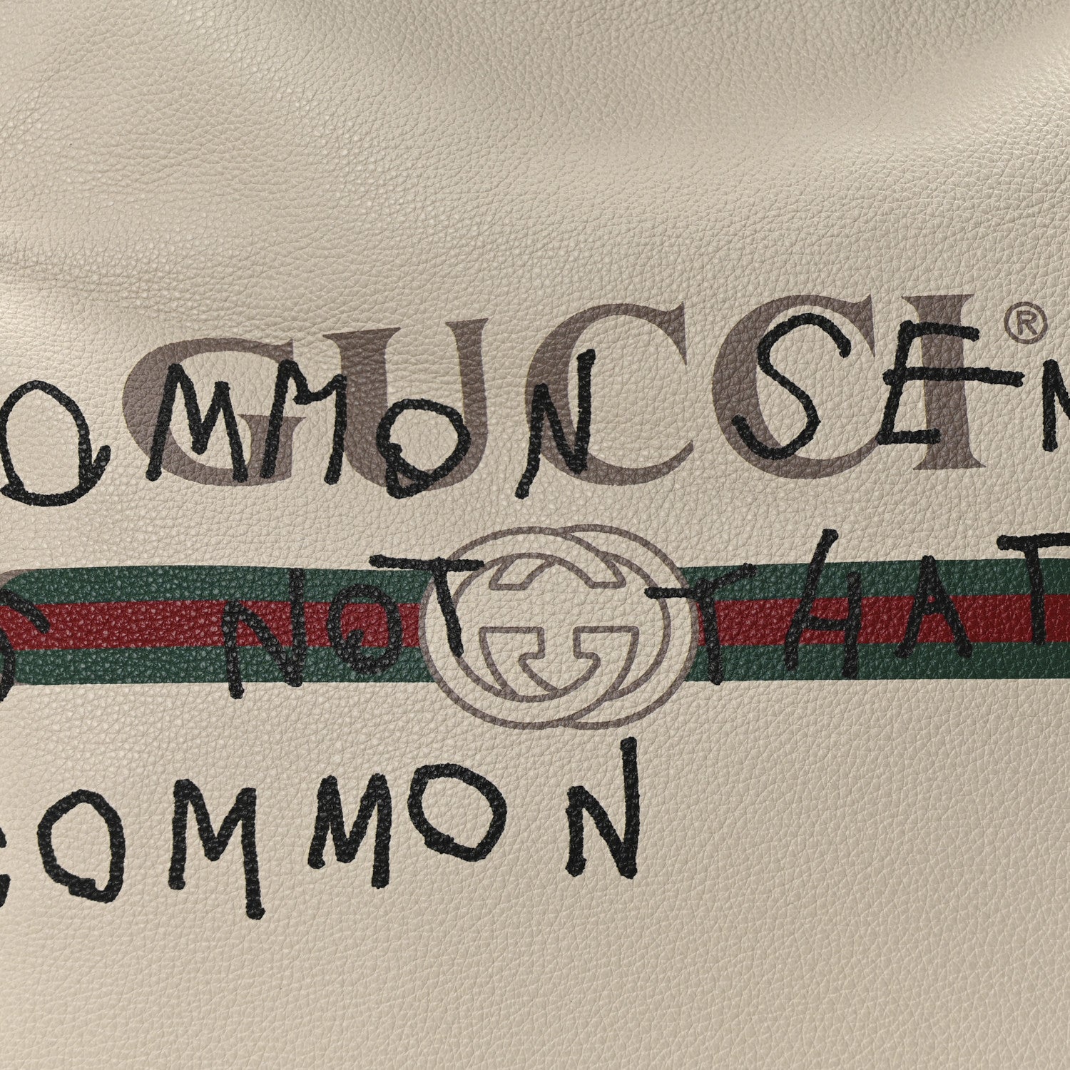 Calfskin Coco Capitan Logo Drawstring Backpack Mystic White