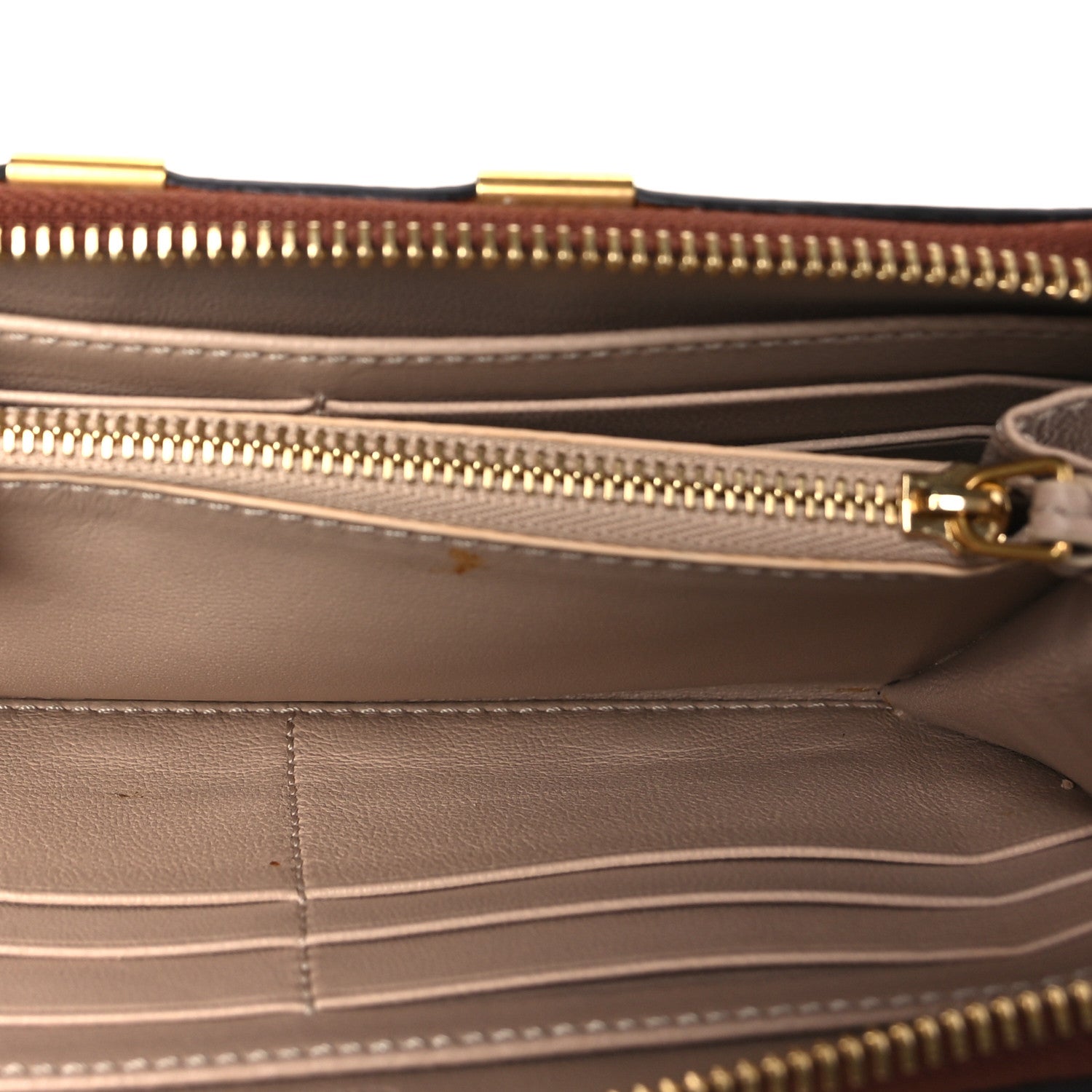 Grained Calfskin Marcie Long Zip Around Wallet Tan