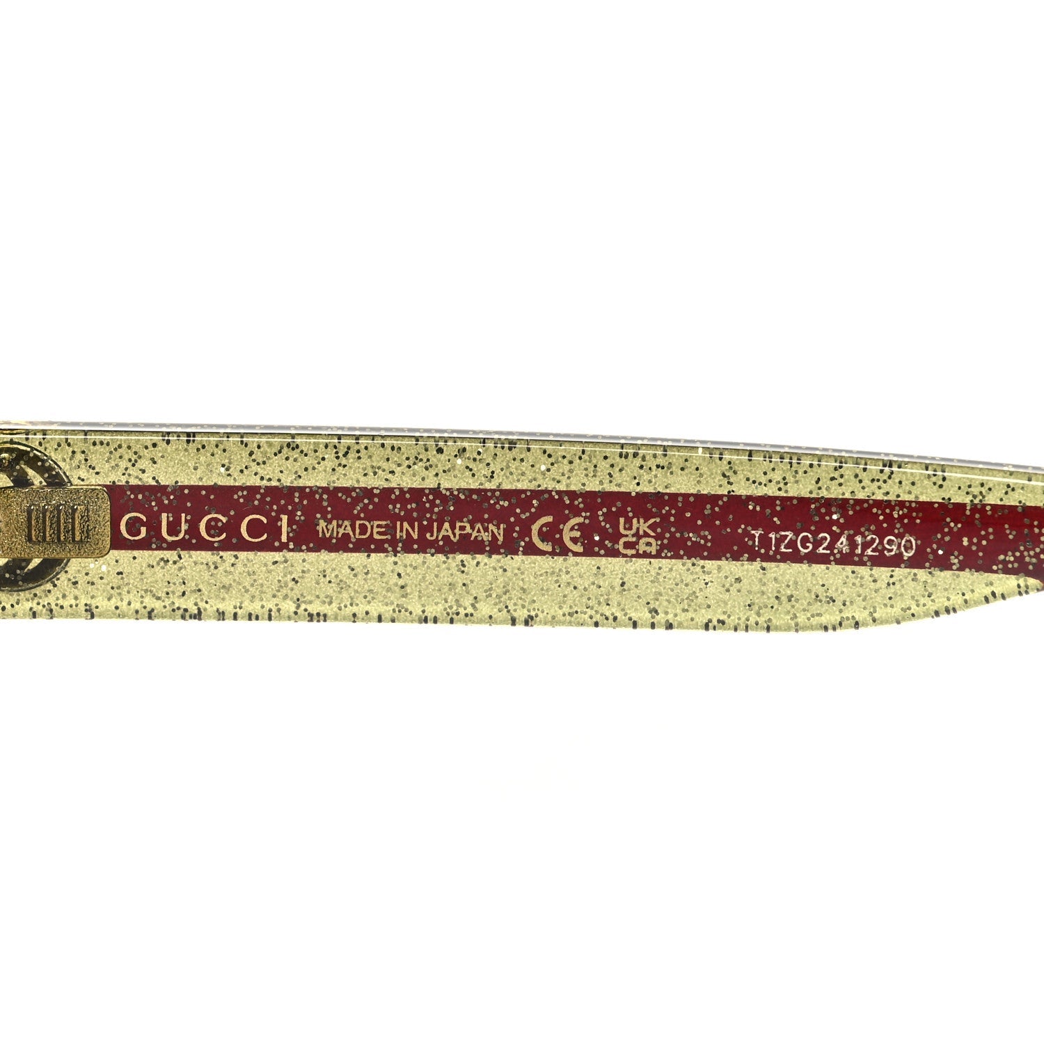 Acetate Square Frame Web Glitter Sunglasses GG0036SN Black Green