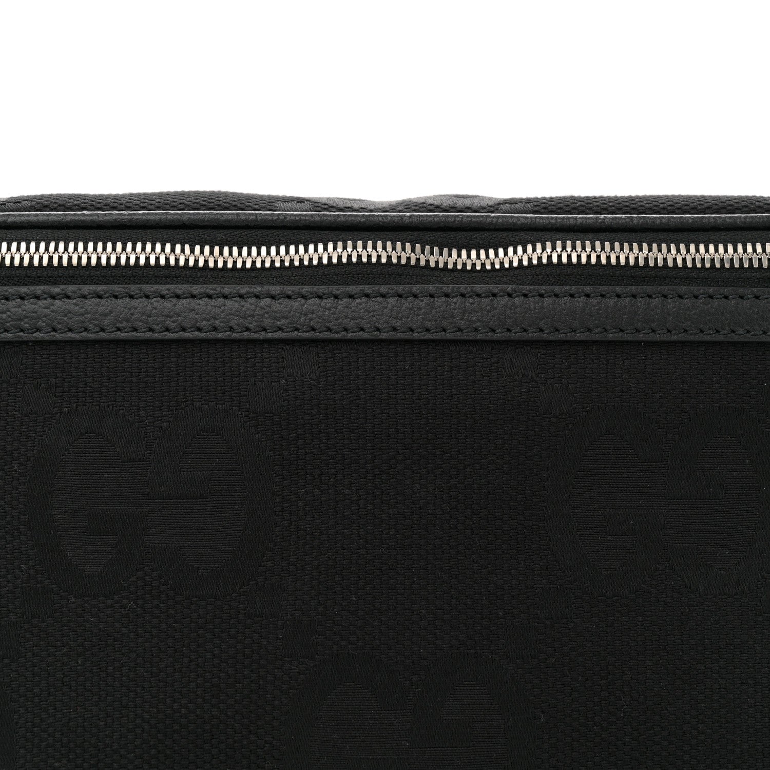 Monogram Jumbo GG Textured Dollar Calfskin Web Belt Bag Black