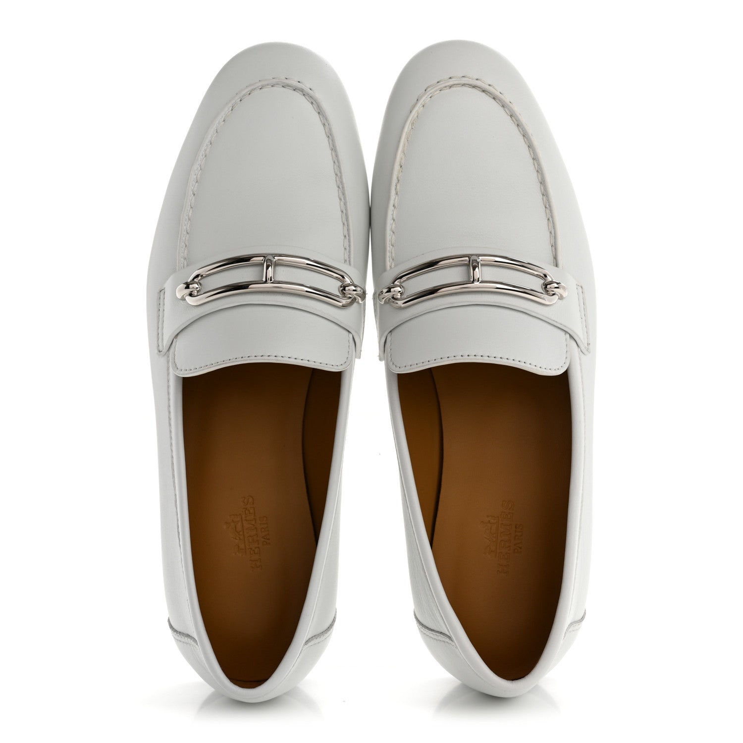 Calfskin Womens Colette Loafers 37.5 White