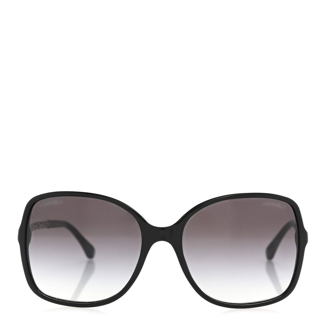 Lambskin Square Chain Sunglasses 5210-Q Black