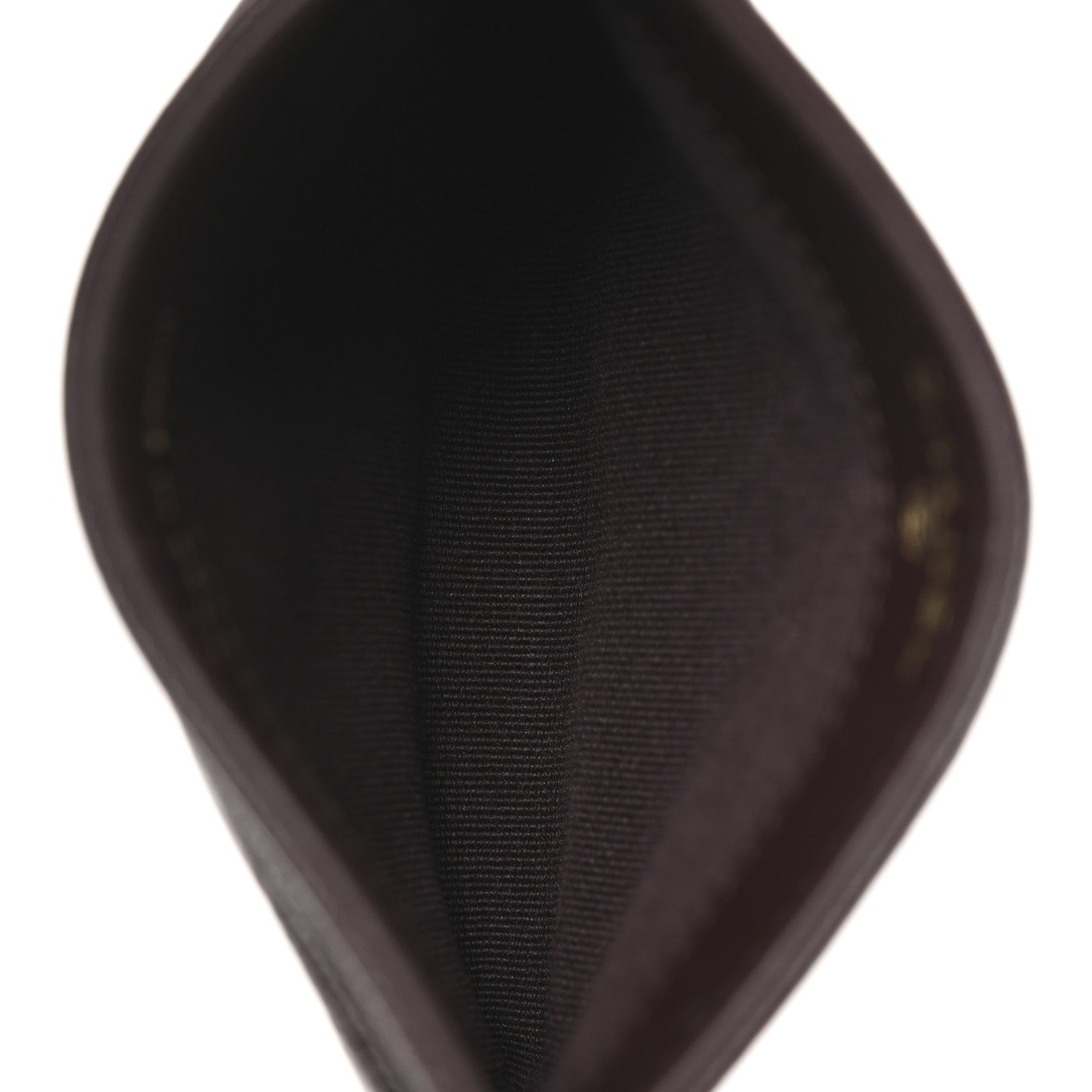 Caviar Quilted Card Holder Dark Brown