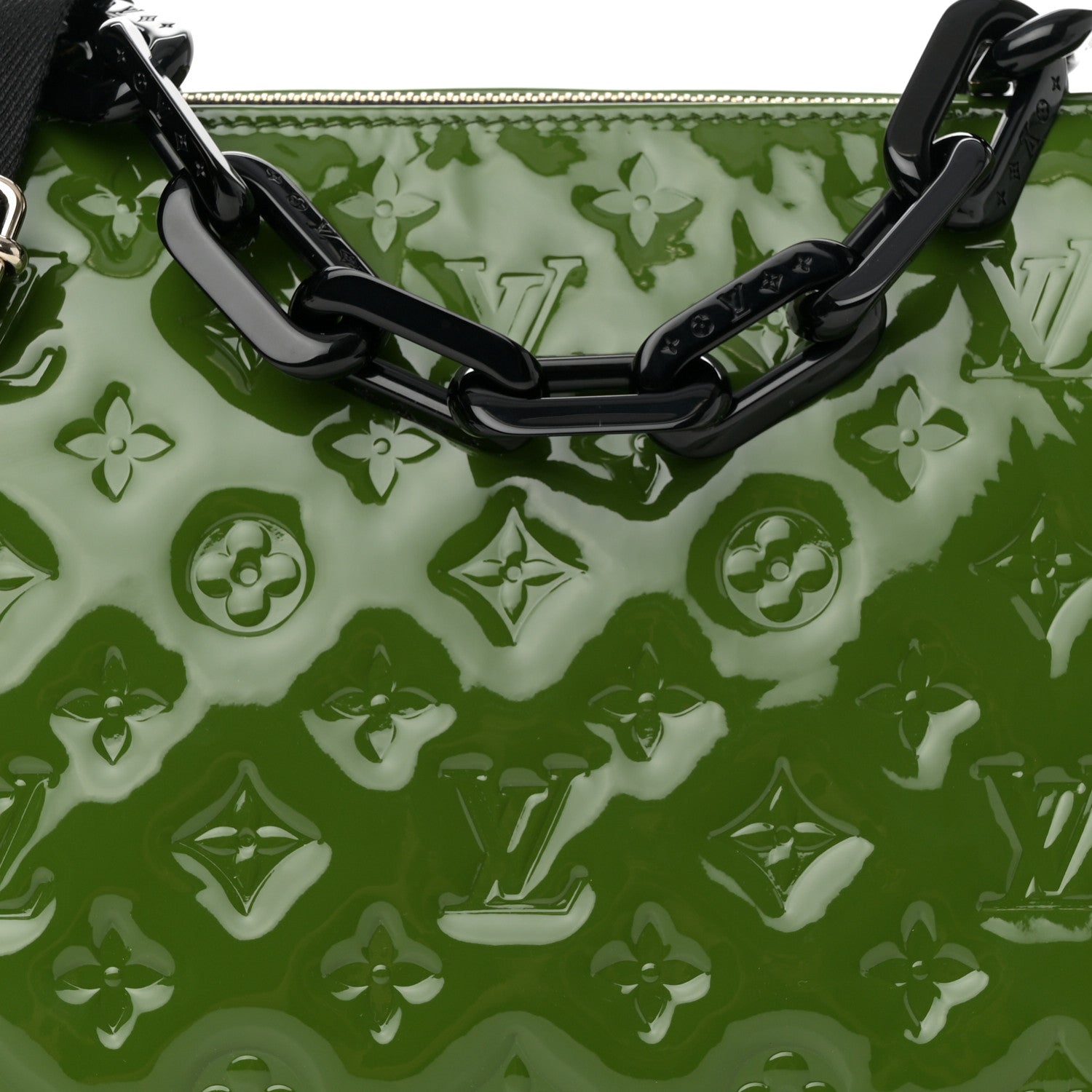 Patent Embossed Monogram Coussin PM Green Black