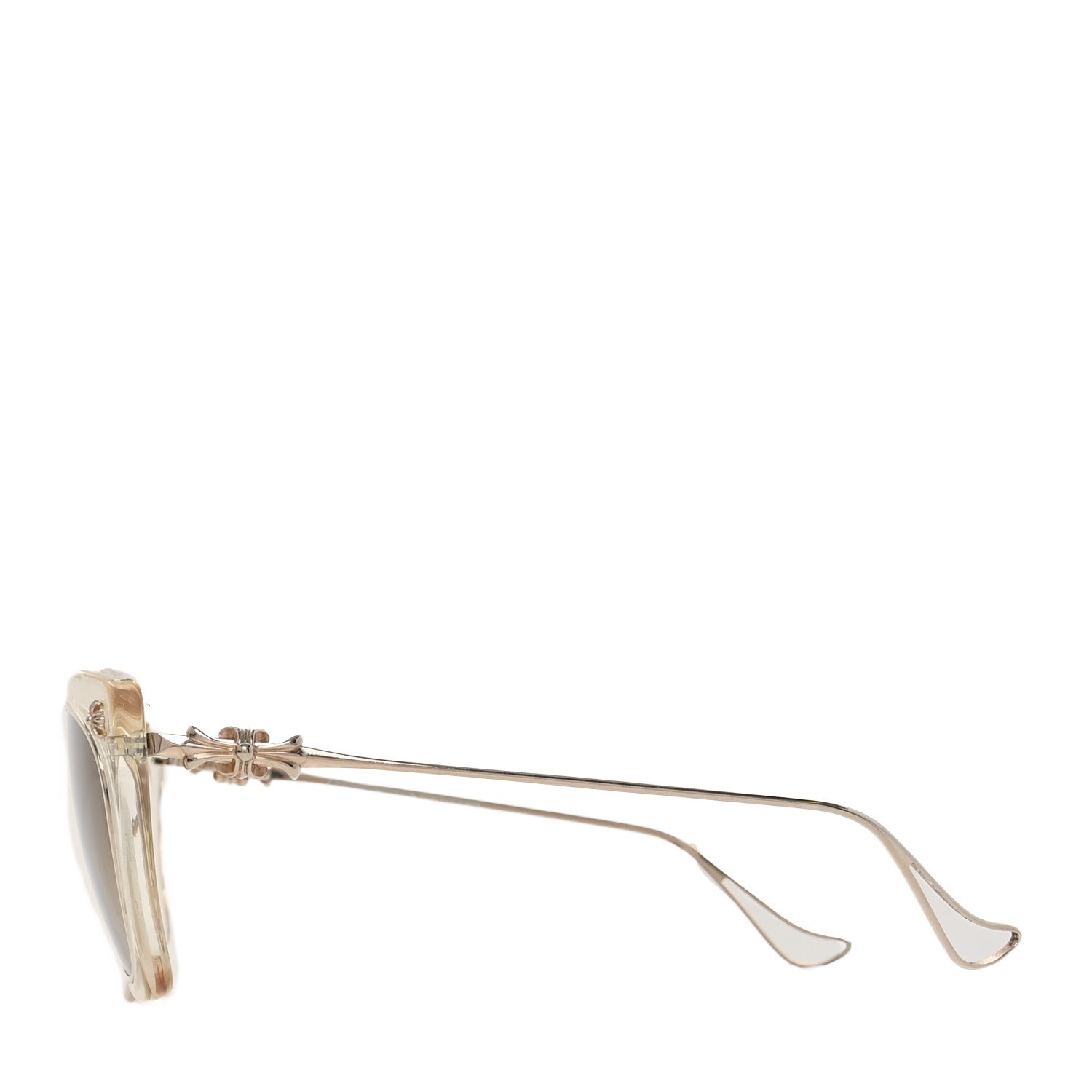 Metal Transparent Acetate Betty Lou II Sunglasses Clear Gold