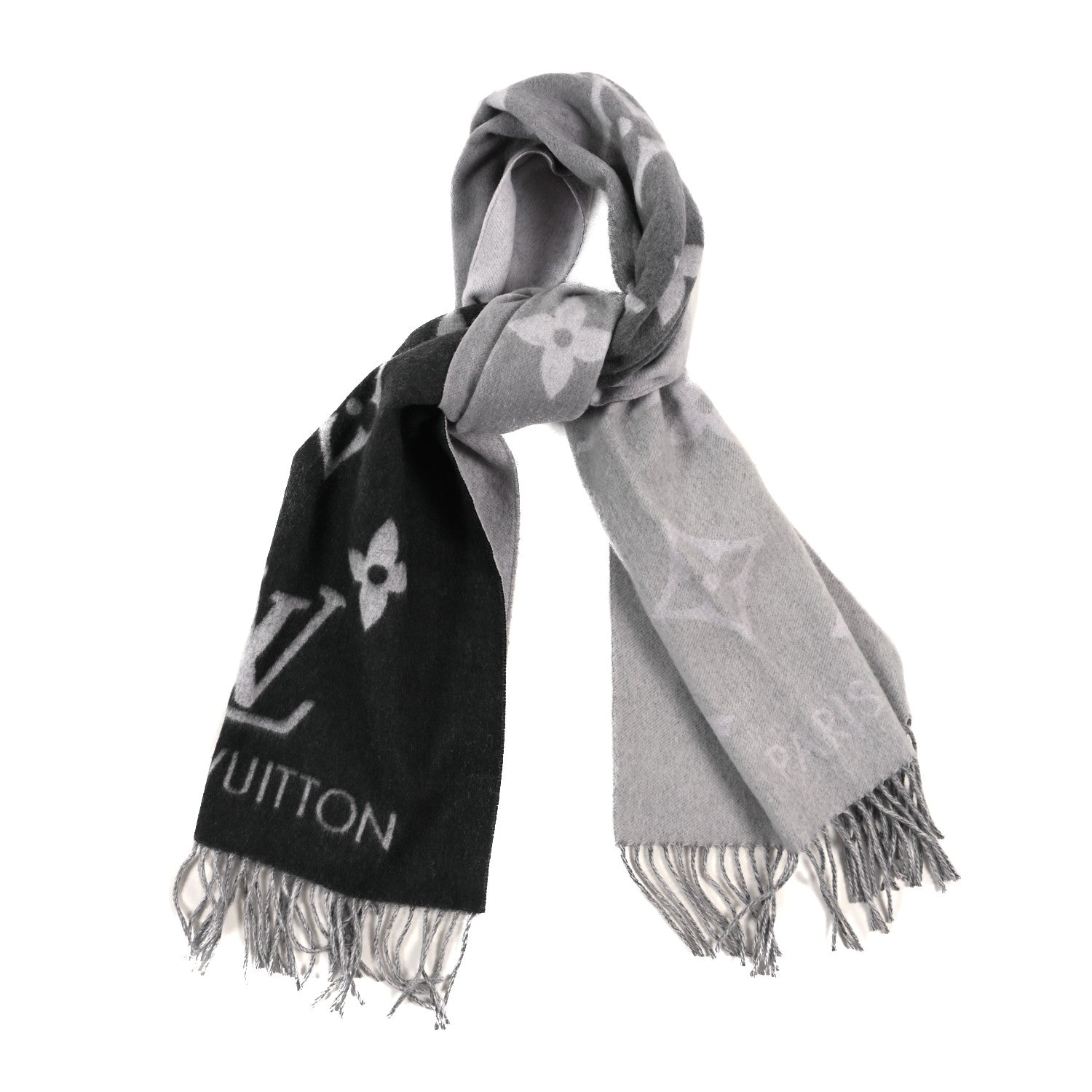 Cashmere Monogram Gradient Reykjavik Scarf Grey