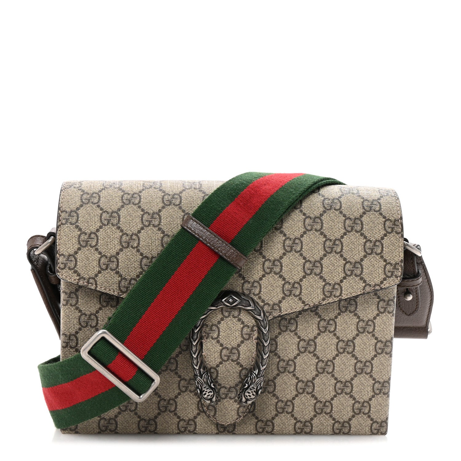 GG Supreme Monogram Web Medium Dionysus Messenger Brown