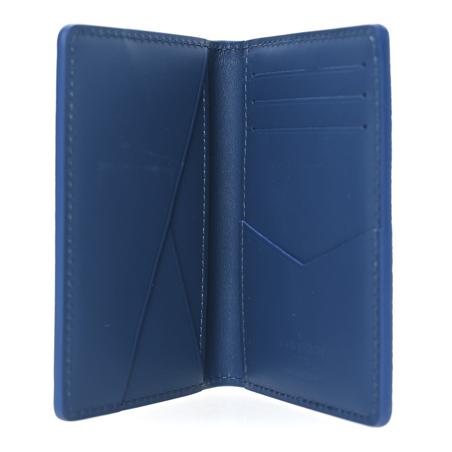 Grained Calfskin Aerogram Pocket Organizer Atlantic Blue