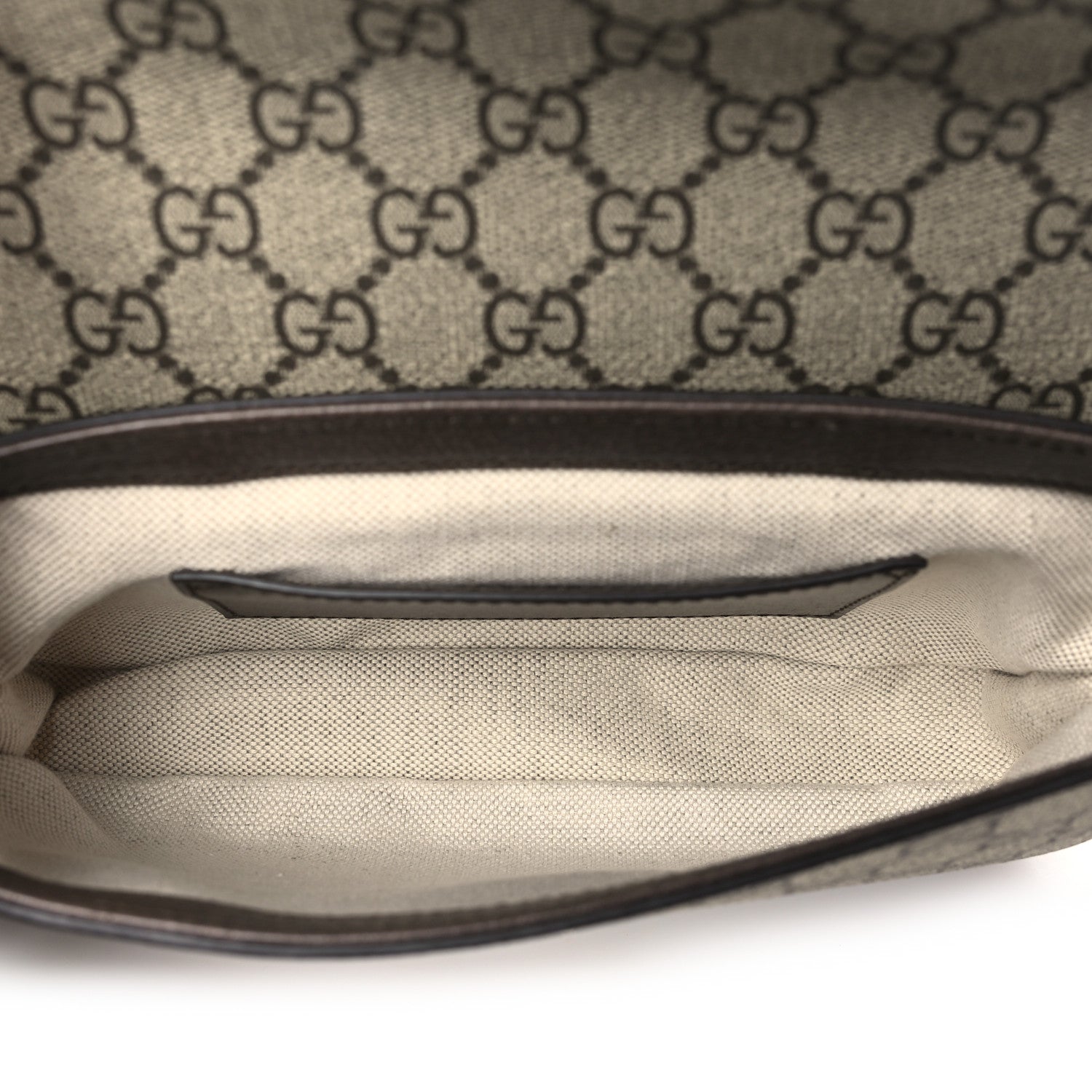 GG Supreme Monogram Textured Dollar Calfskin Web Mini Ophidia Envelope Shoulder Bag Beige Ebony