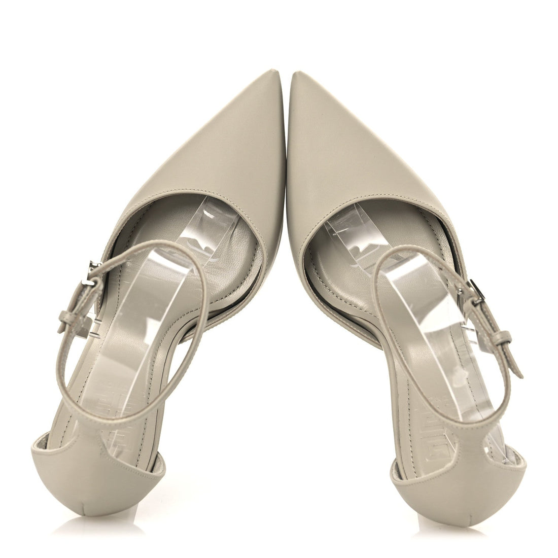 Calfskin G Lock Sandals 36 Natural Beige