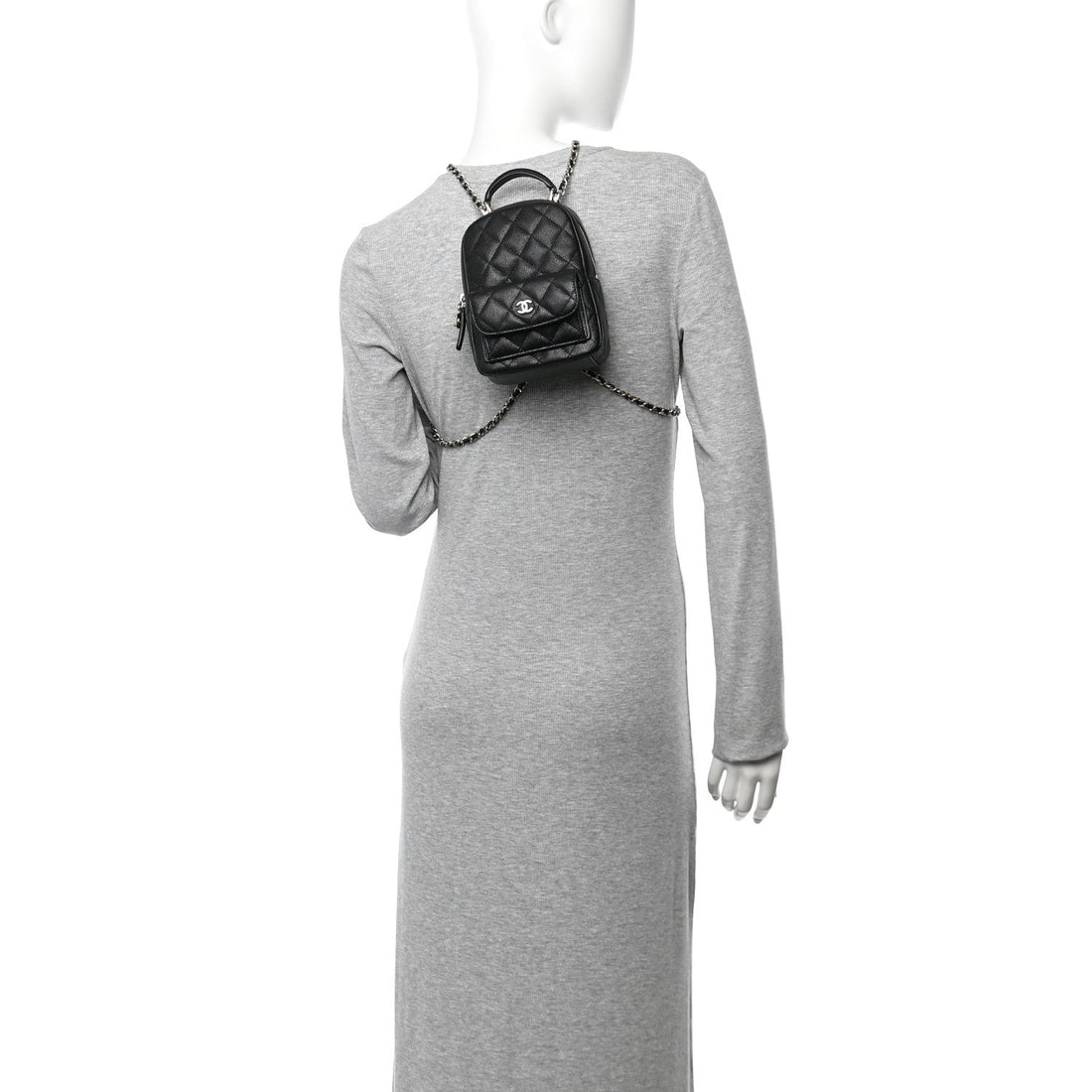 Caviar Quilted CC Mini Classic Backpack Black