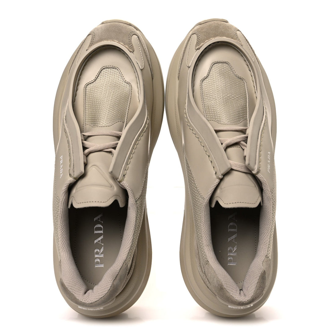 Brushed Calfskin Mens Systeme Sneakers 10.5 Beige