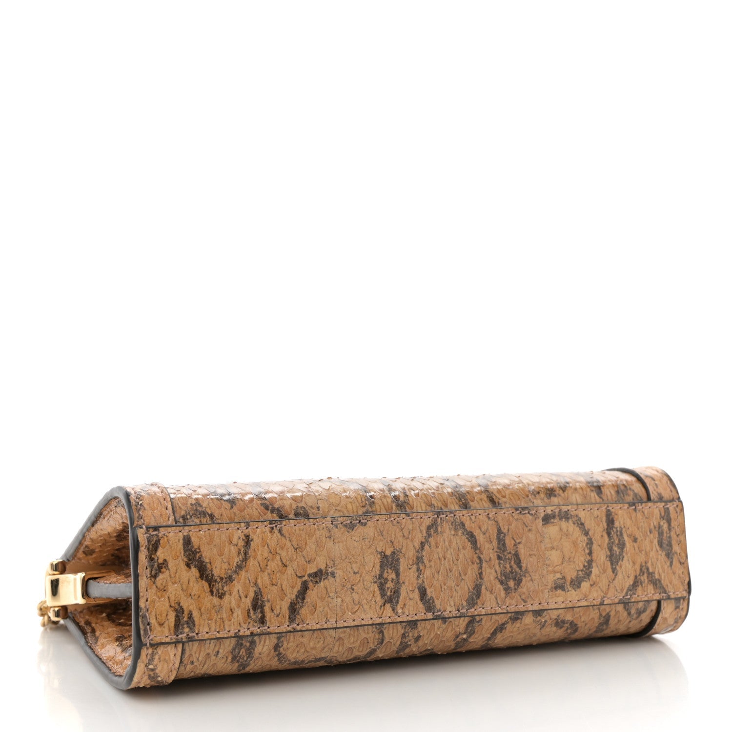 Snakeskin GG Mini Ophidia Chain Shoulder Bag Brown